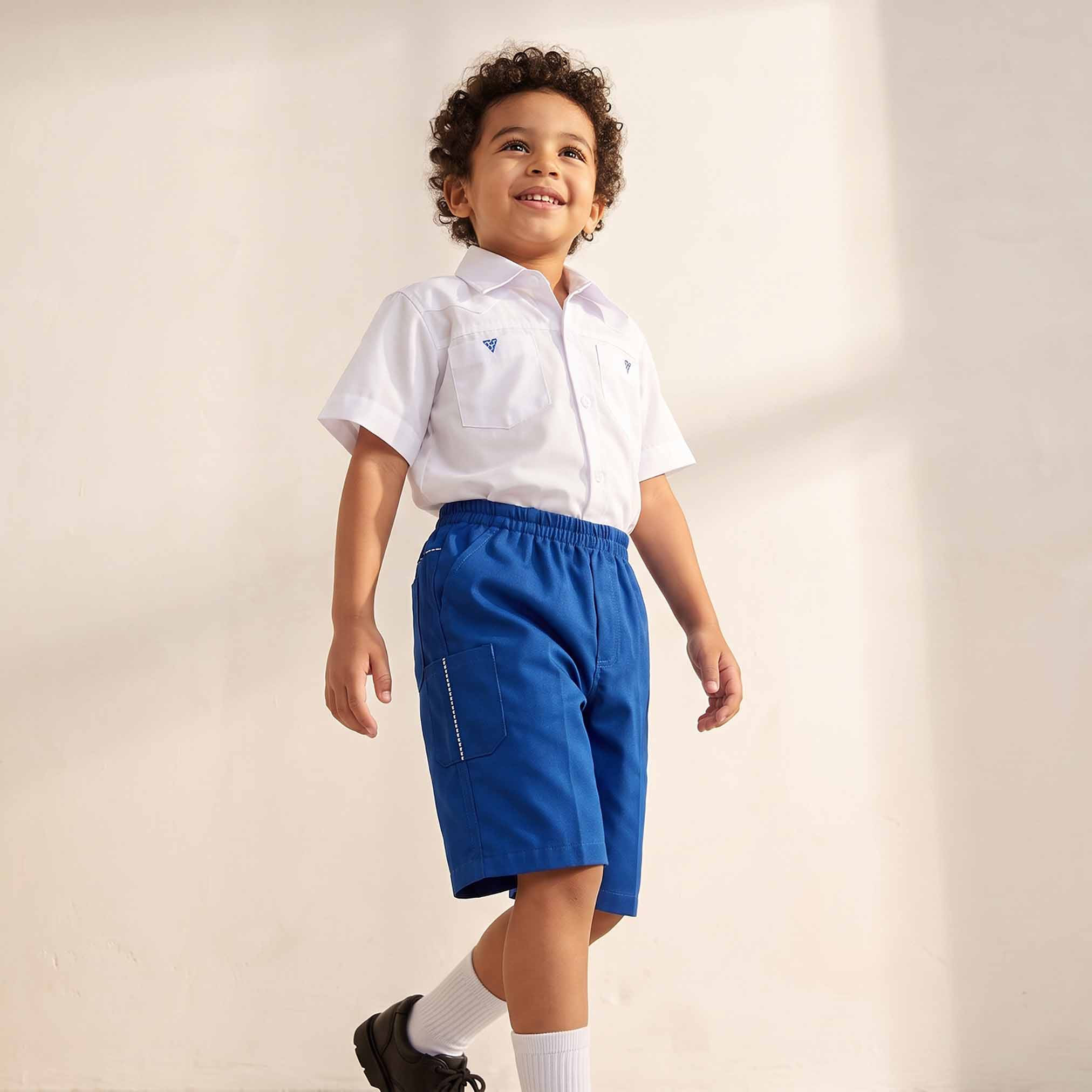 شورت مدرسي أزرق بطول الركبة بجيوب للأولاد من جونيورز-boys-clothing-schoolwear-bottoms-shorts-image-2