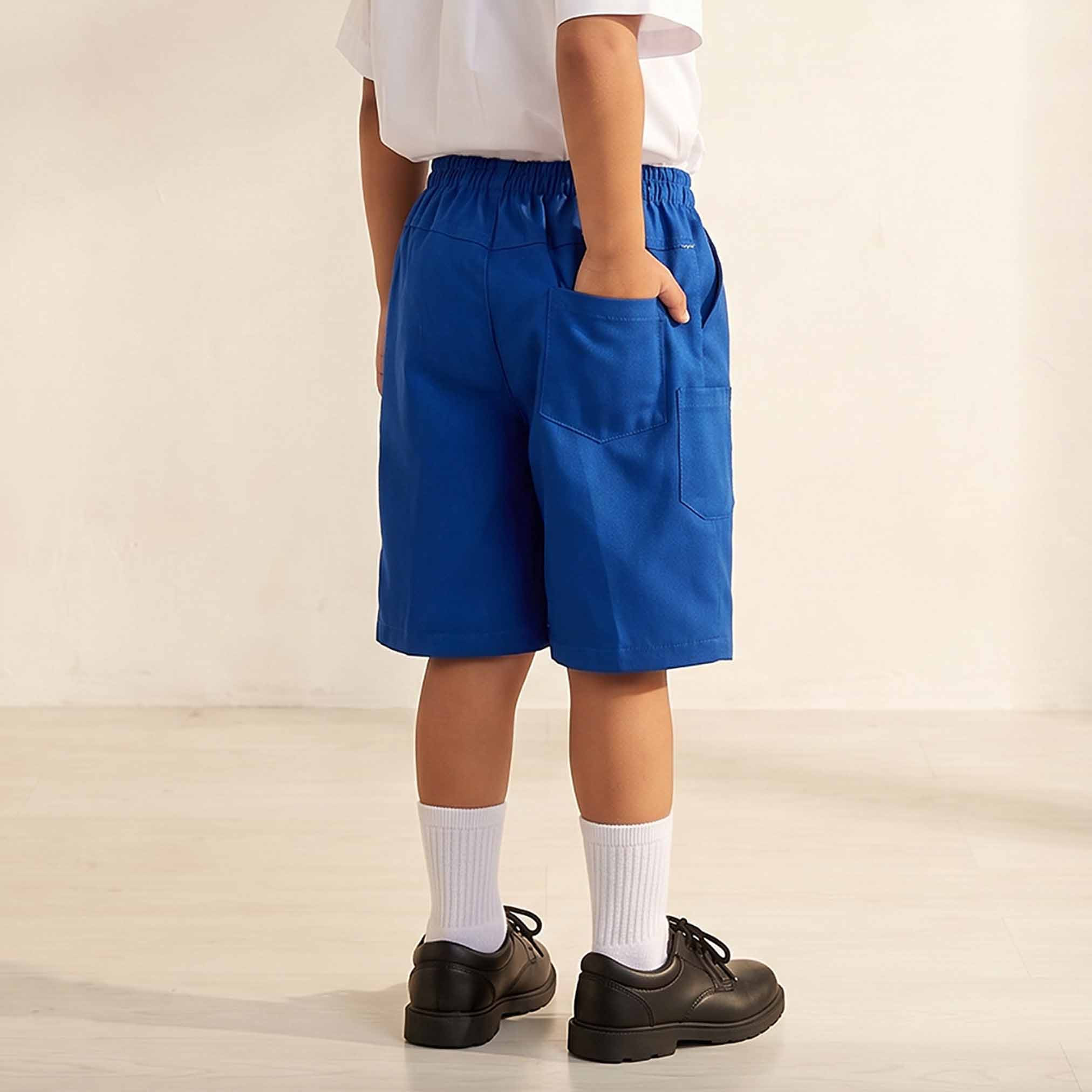 شورت مدرسي أزرق بطول الركبة بجيوب للأولاد من جونيورز-boys-clothing-schoolwear-bottoms-shorts-image-3