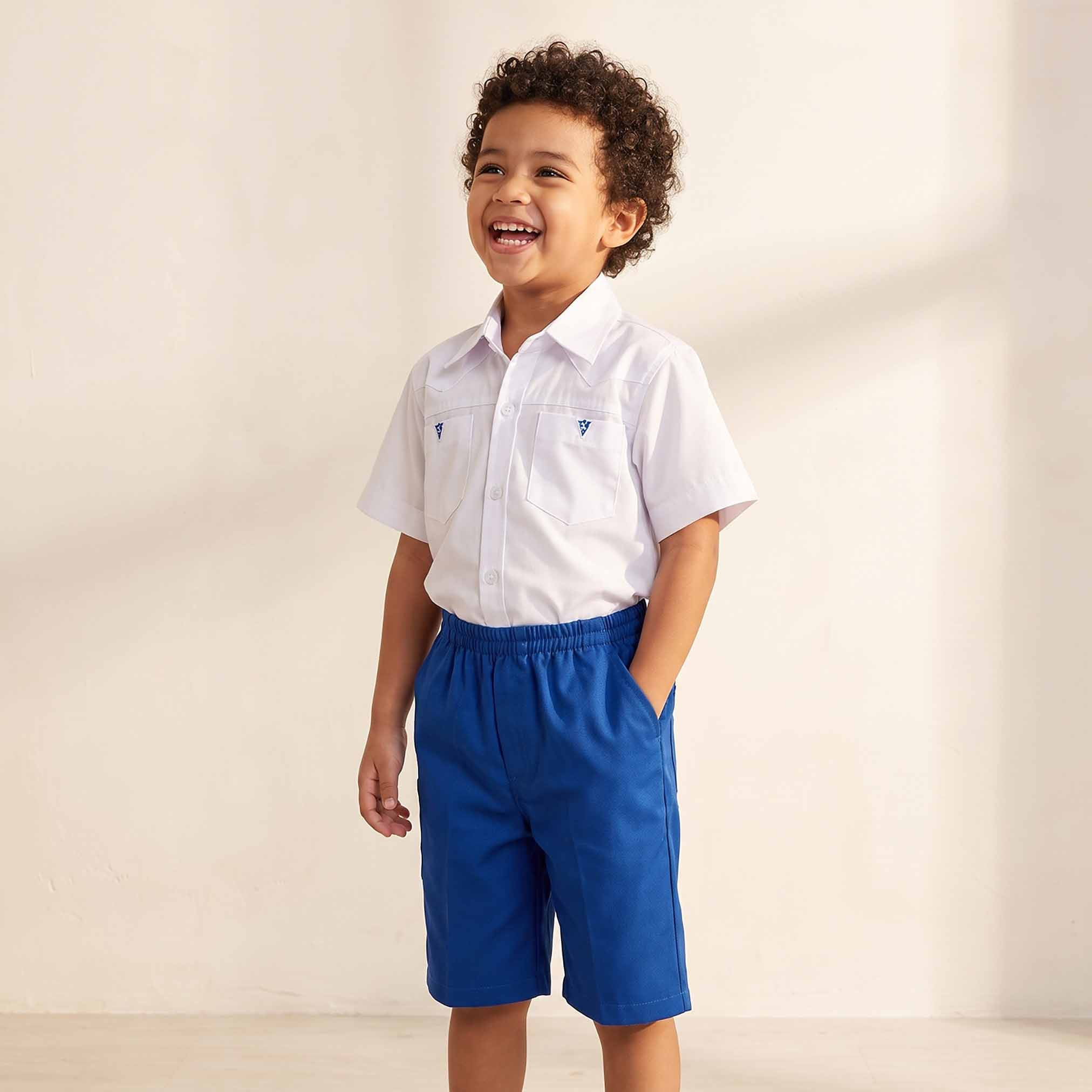 شورت مدرسي أزرق بطول الركبة بجيوب للأولاد من جونيورز-boys-clothing-schoolwear-bottoms-shorts-image-5