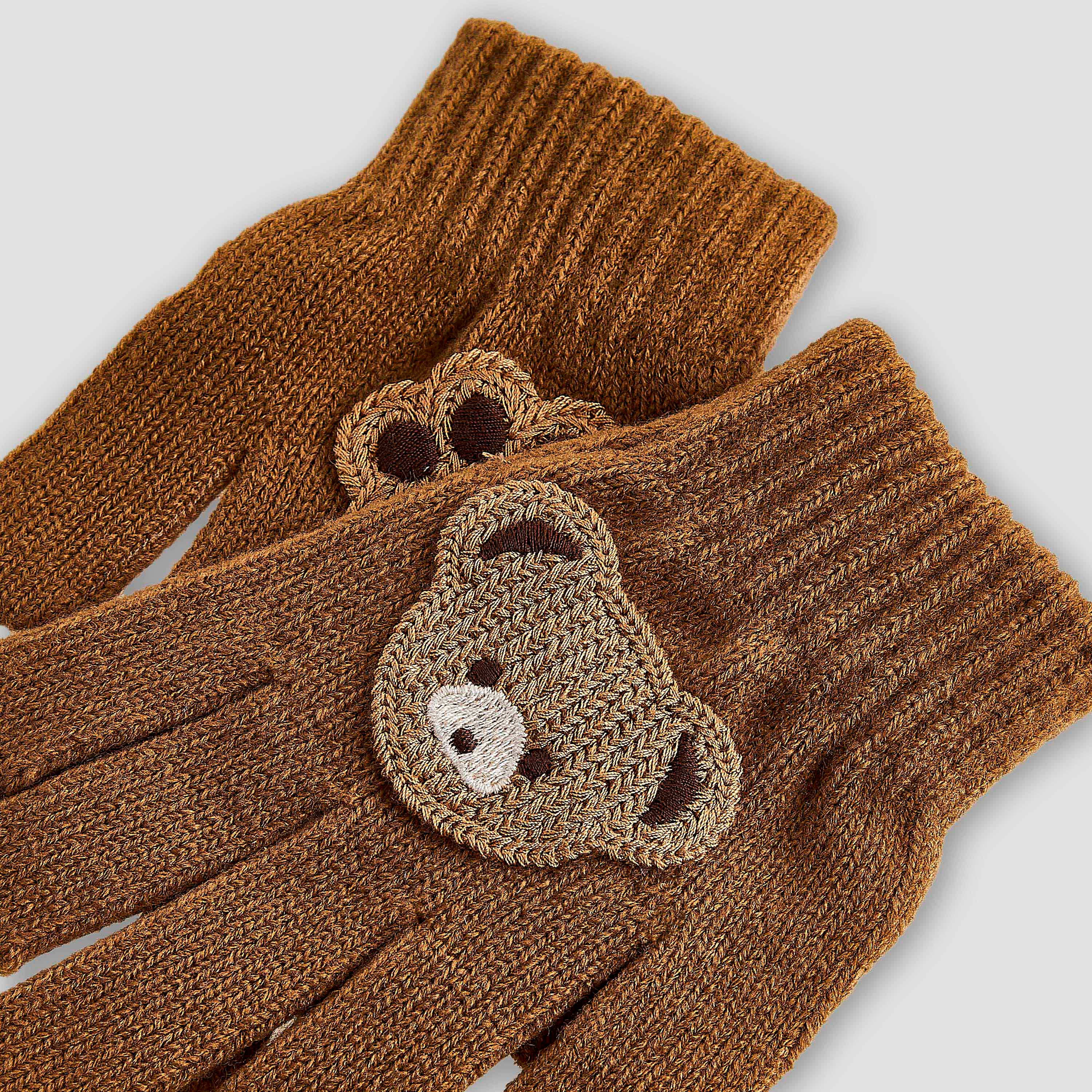 Juniors Winter Beanie and Gloves Set with Bear Applique-boys-clothing-winterwear-winteraccessories-image-6