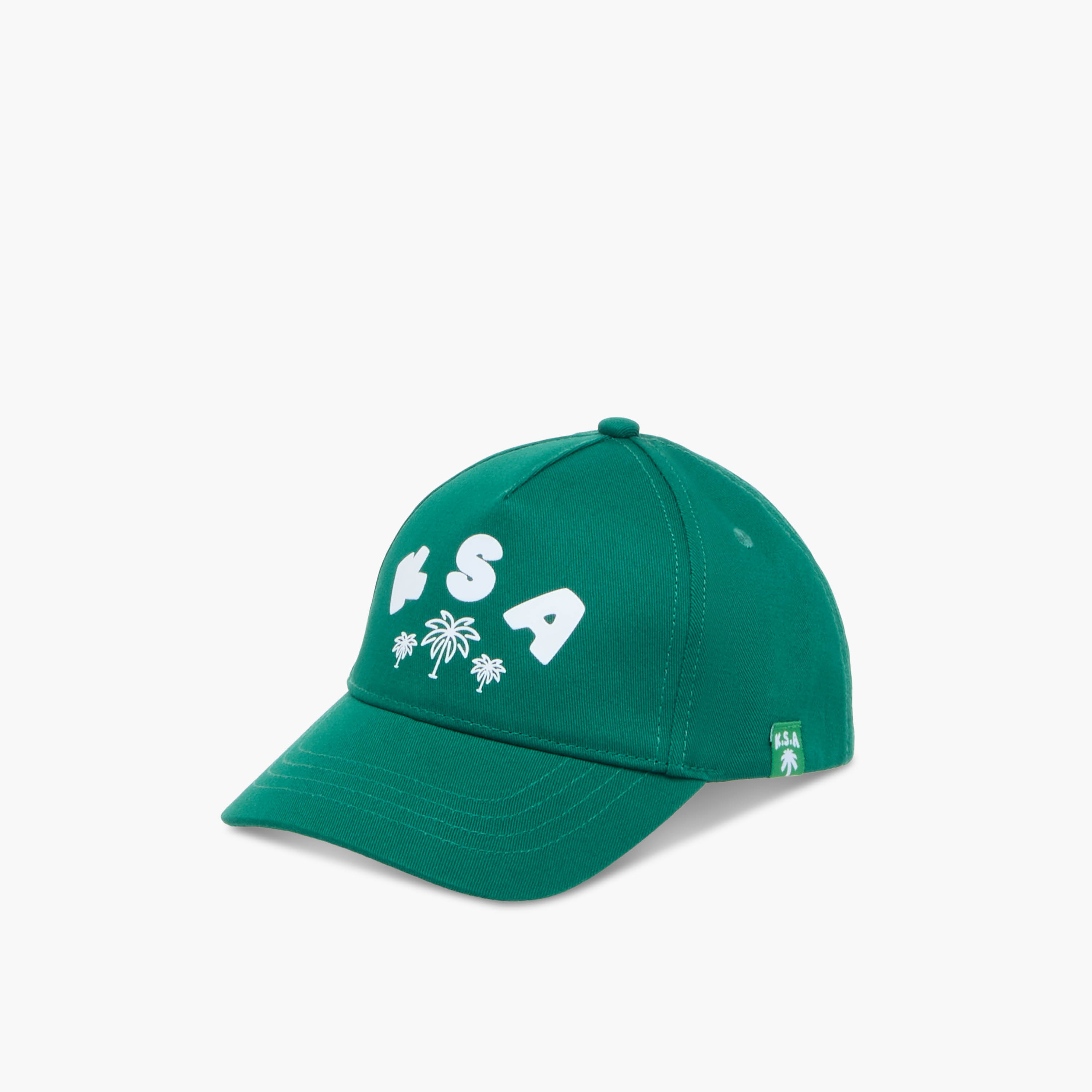 Juniors Saudi Arabia Print Cap with Hook and Loop Strap Closure-boys-accessories-caps-image-2