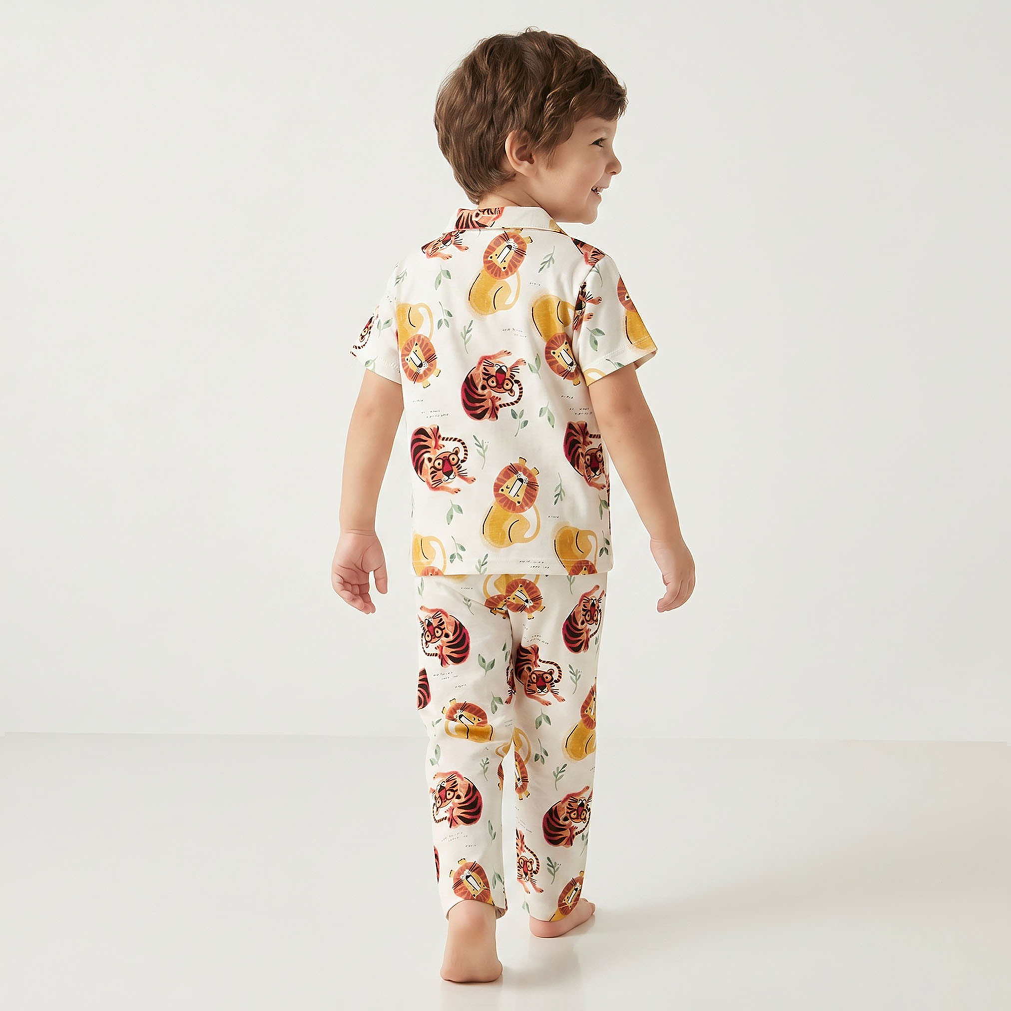 Juniors Animal Print Shirt and Pyjama Set-boys-clothing-nightwear-image-3
