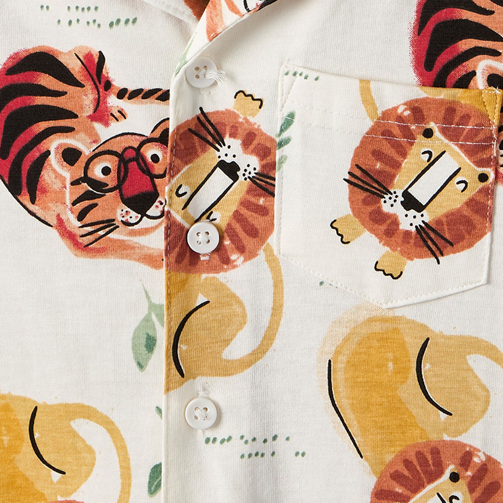 Juniors Animal Print Shirt and Pyjama Set-boys-clothing-nightwear-image-5