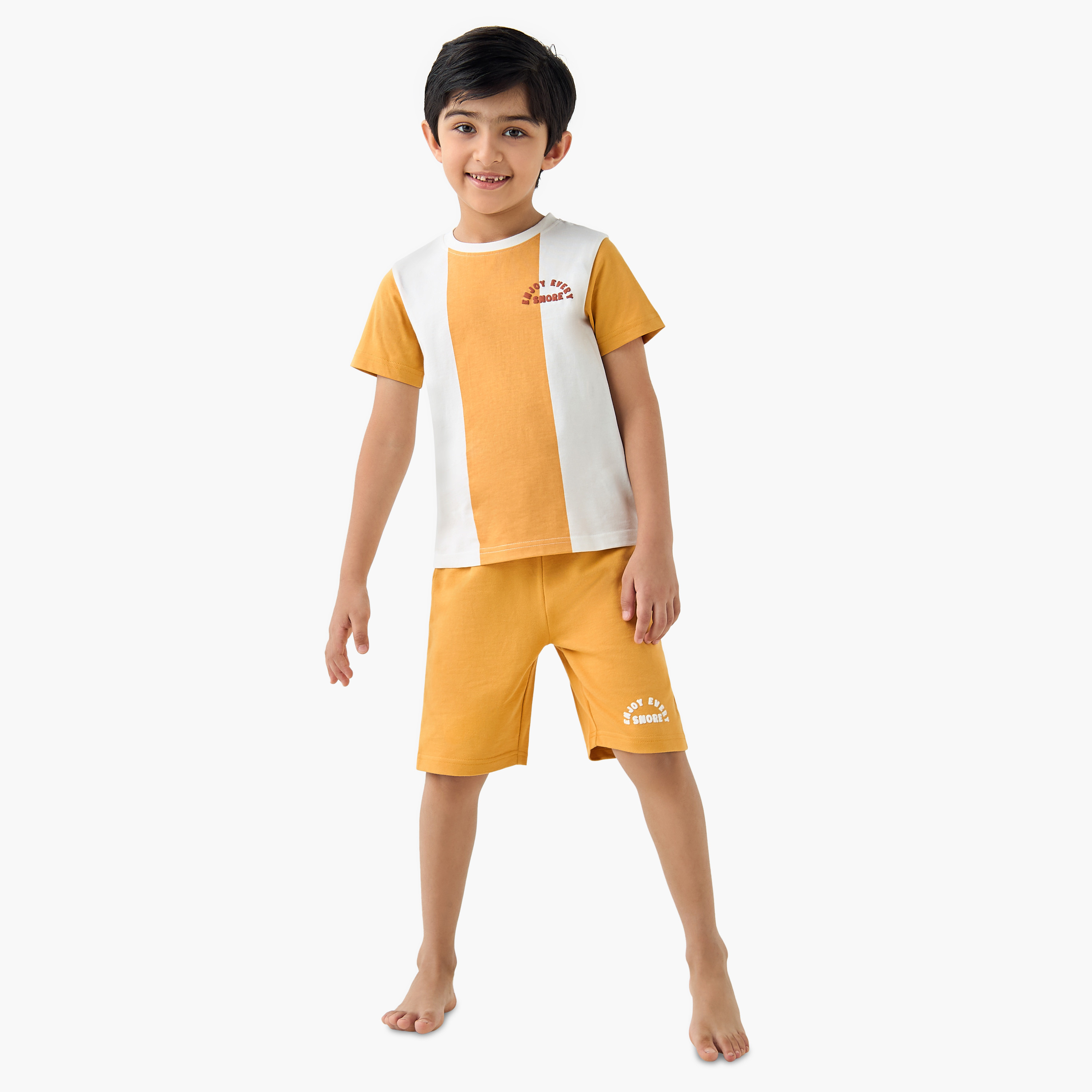 Juniors Printed T-shirt and Shorts Set-boys-clothing-nightwear-image-1