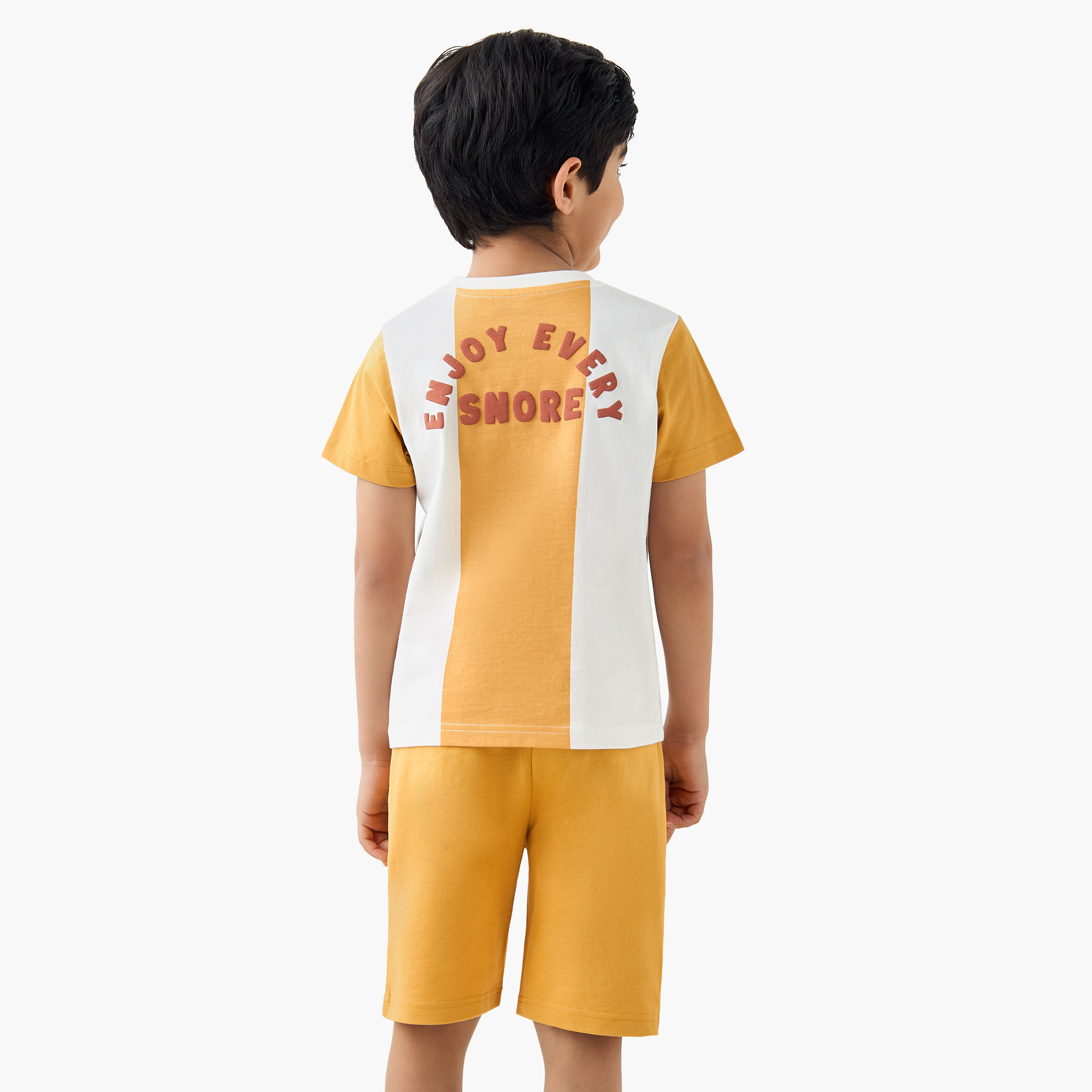 Juniors Printed T-shirt and Shorts Set-boys-clothing-nightwear-image-4