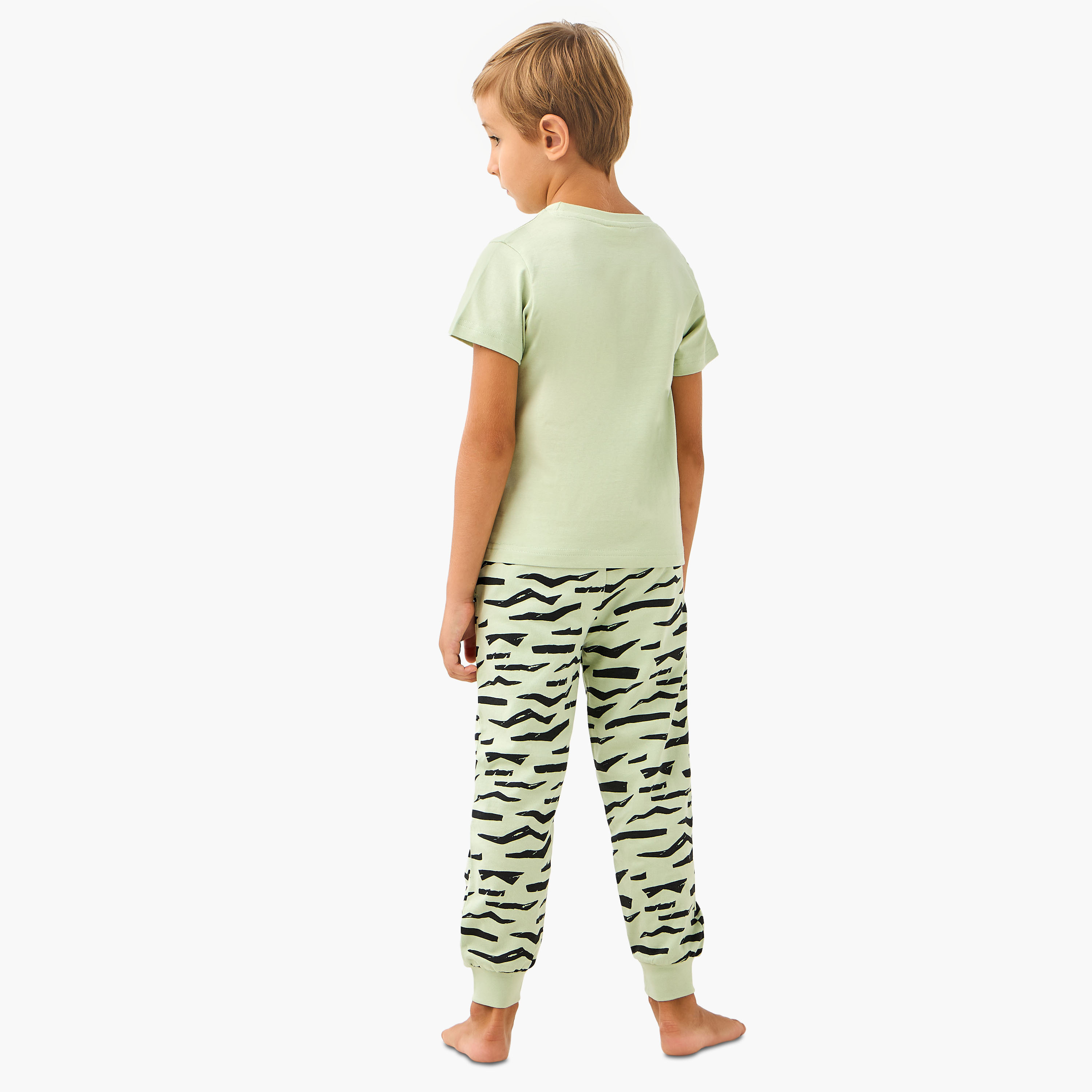 Juniors Zebra Print T-shirt and Pyjama Set-boys-clothing-nightwear-image-4