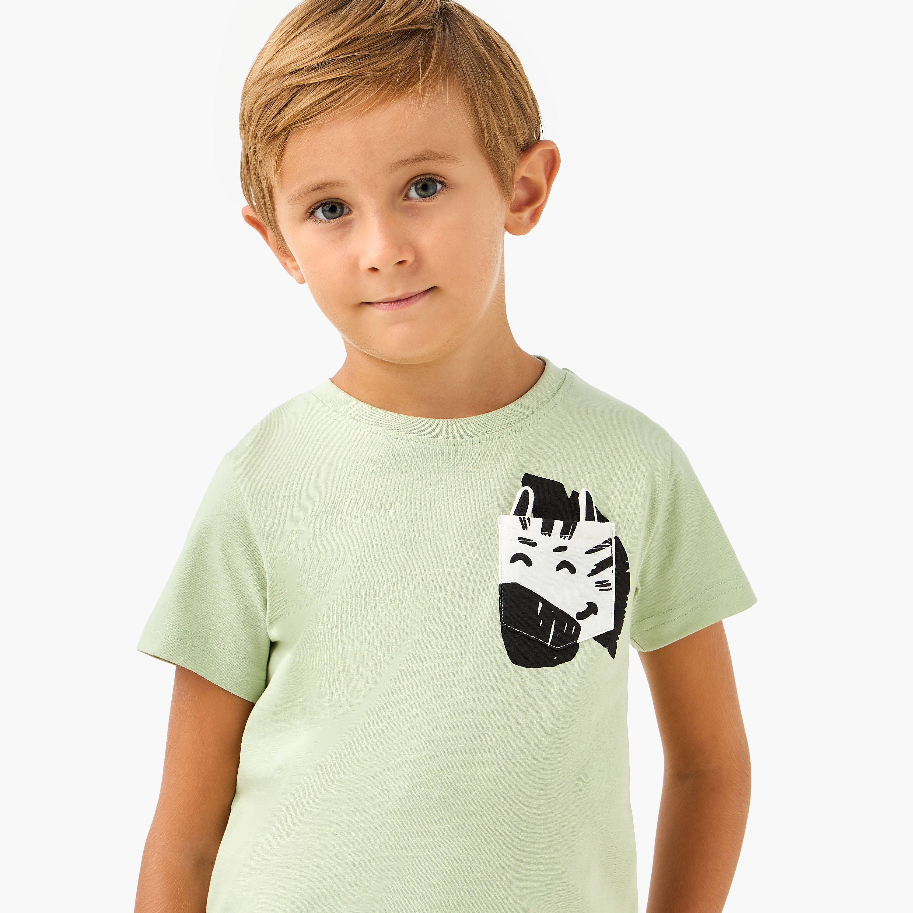 Juniors Zebra Print T-shirt and Pyjama Set-boys-clothing-nightwear-image-5