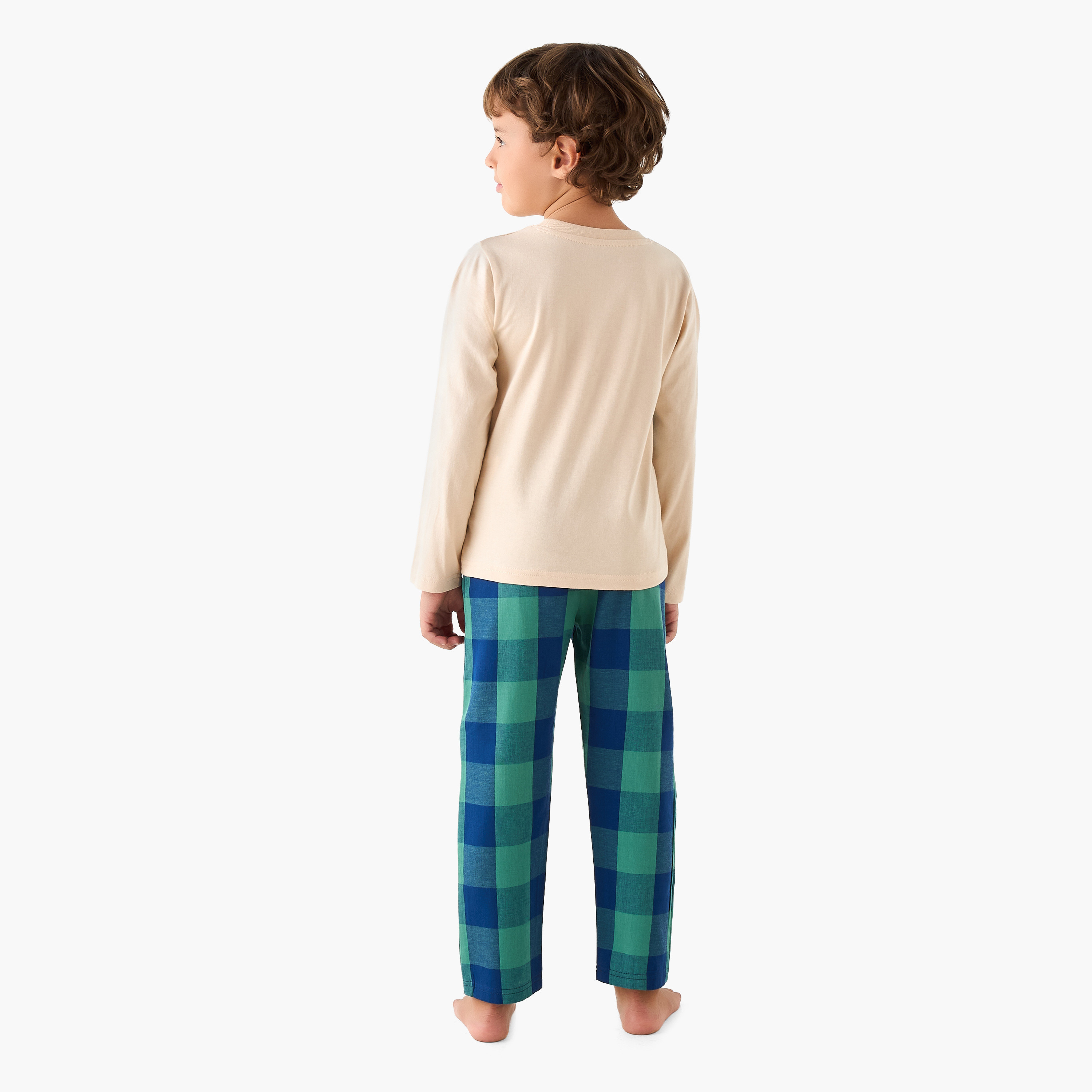 Juniors Dinosaur Print T-shirt and Pyjama Set-boys-clothing-nightwear-image-4