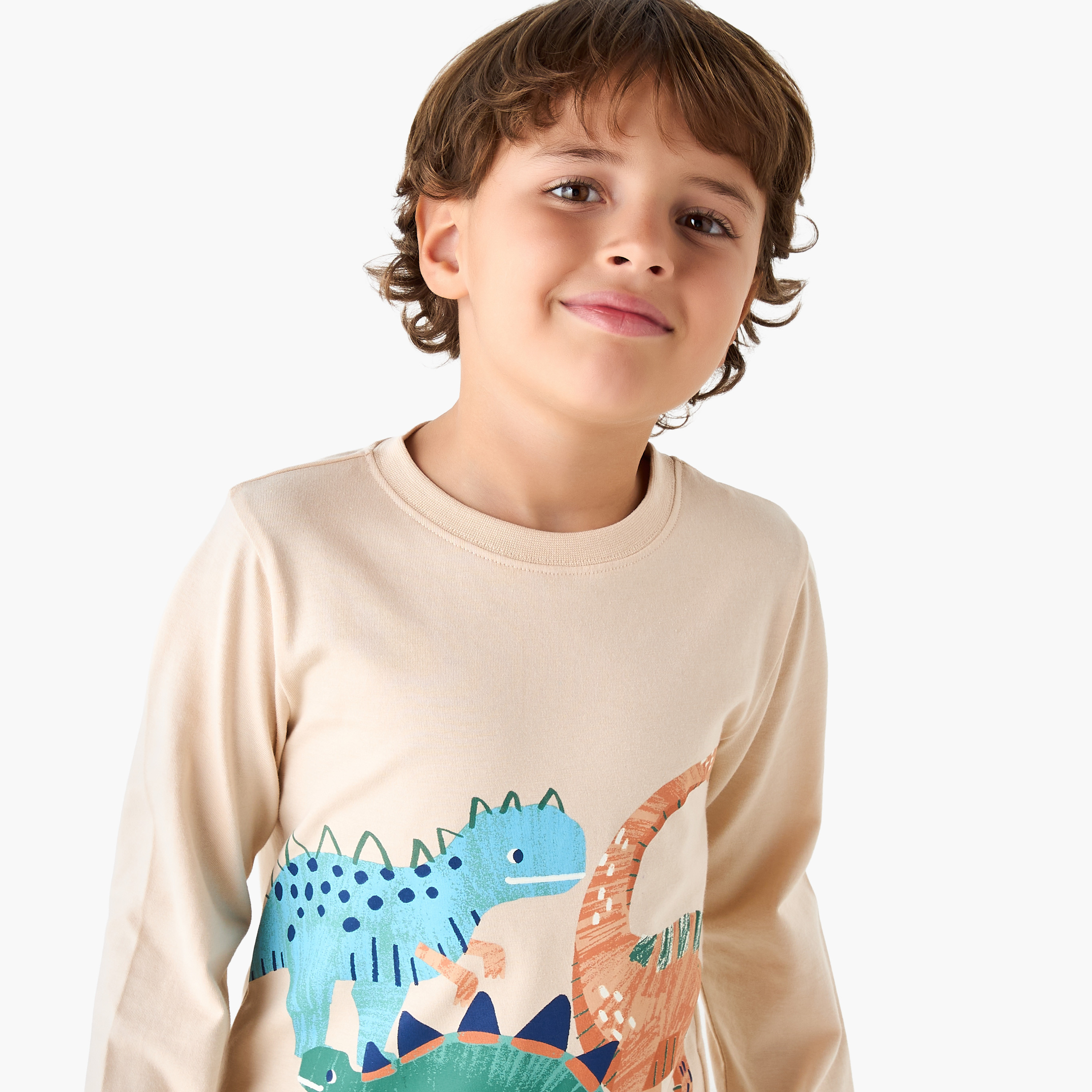 Juniors Dinosaur Print T-shirt and Pyjama Set-boys-clothing-nightwear-image-5