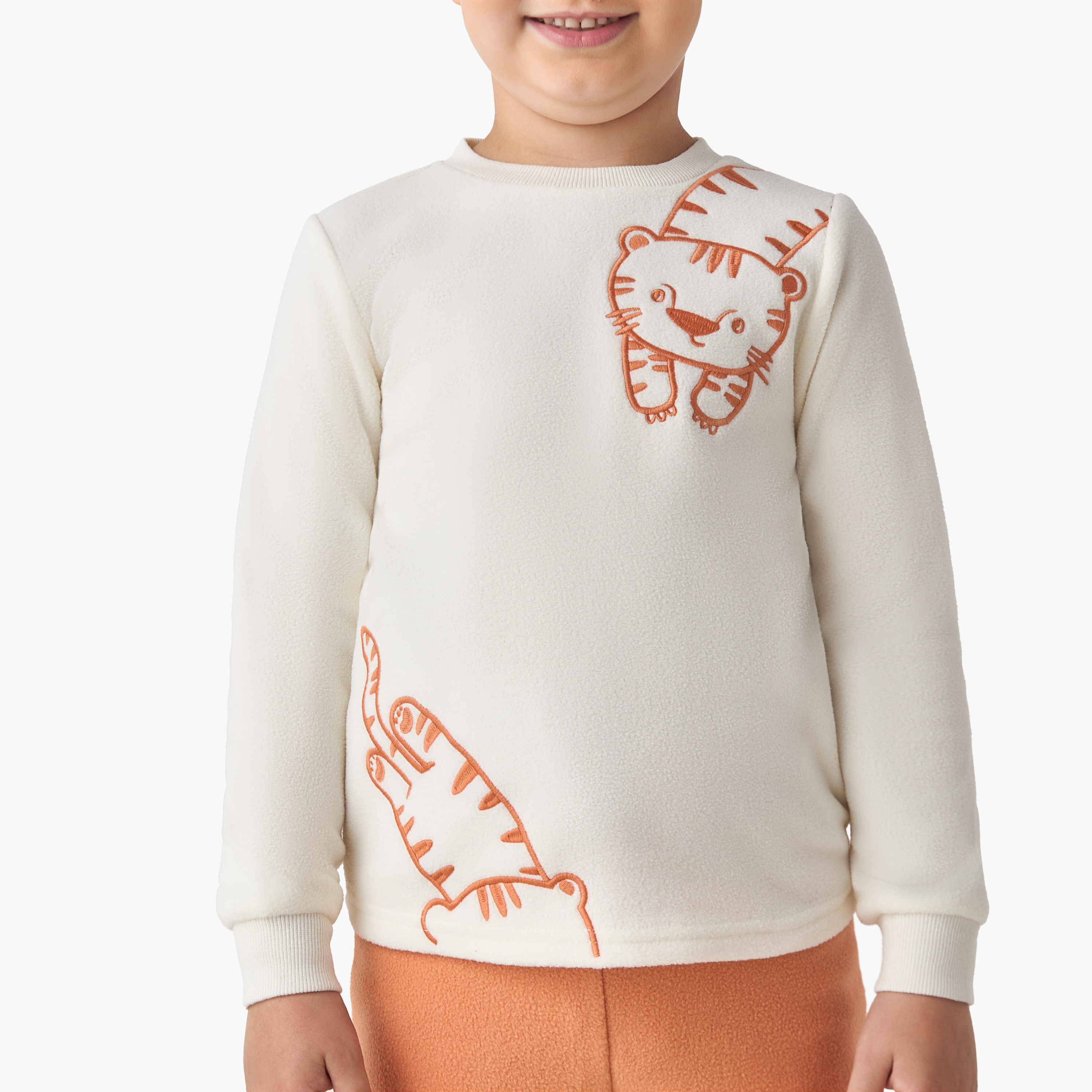 Juniors Boys Pyjama Set with Embroidery - Polyester - Long Sleeves - Crew Neck-boys-clothing-nightwear-image-5