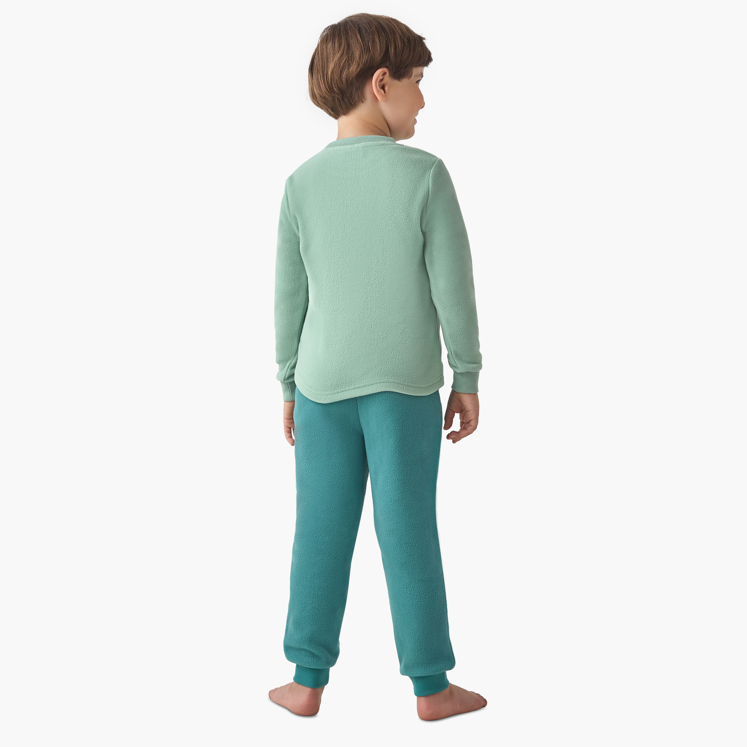 Juniors Boys Pyjama Set with Dinosaur Embroidery - Polyester - Long Sleeves - Crew Neck-boys-clothing-nightwear-image-3