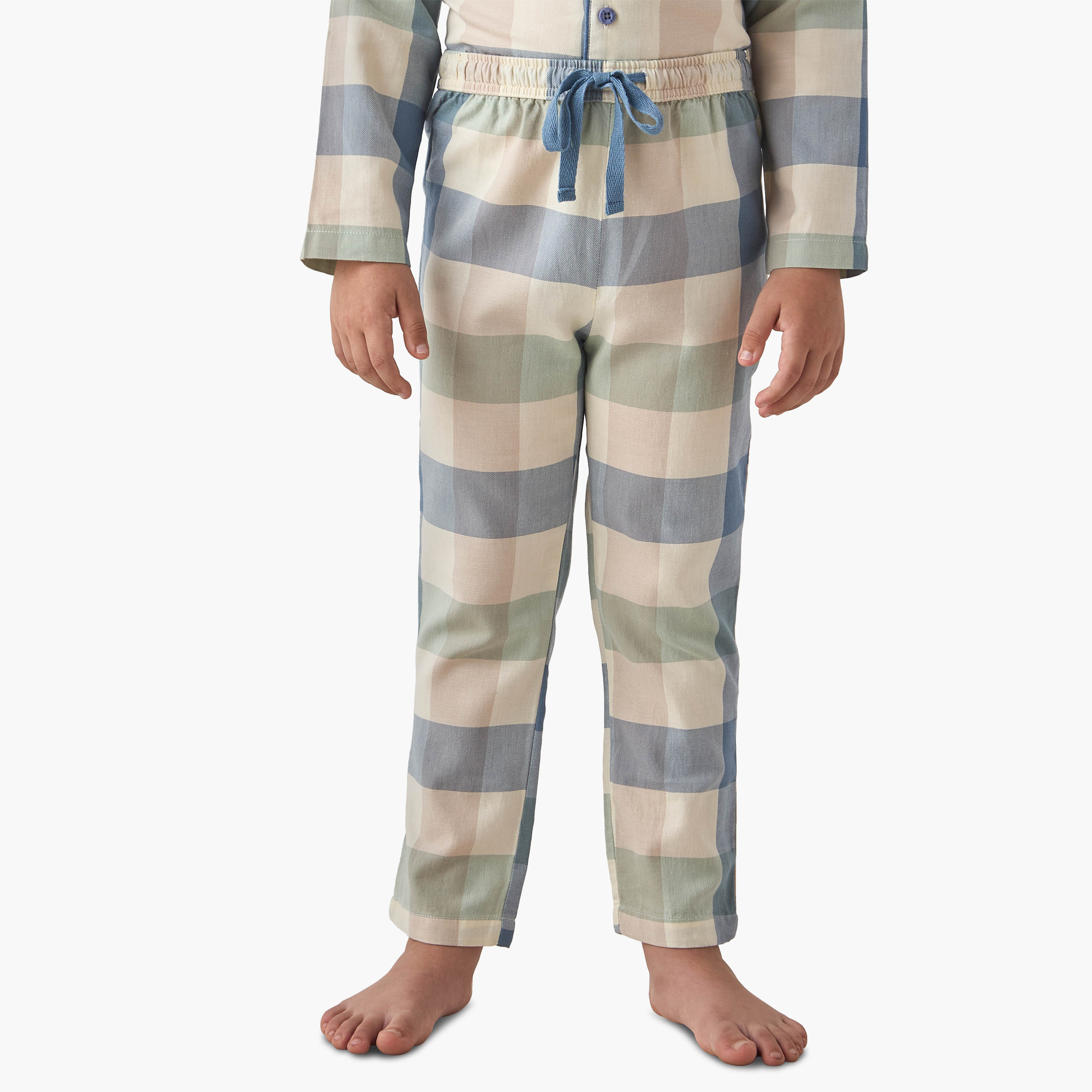 Juniors Checked Collared Shirt and Pyjama Set-boys-clothing-nightwear-image-3