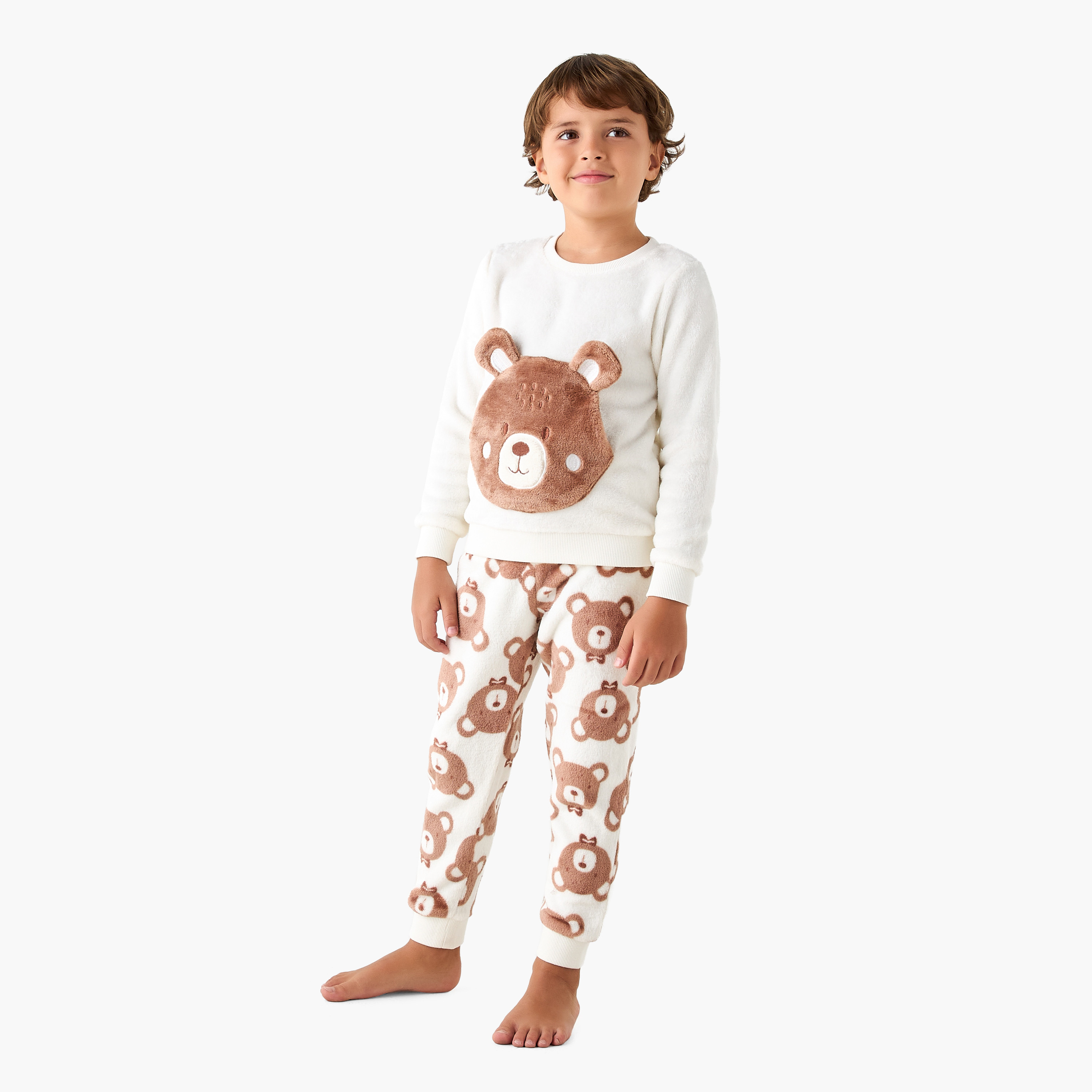 طقم بيجاما وتيشيرت بتطريز دب من جونيورز-boys-clothing-nightwear-image-1