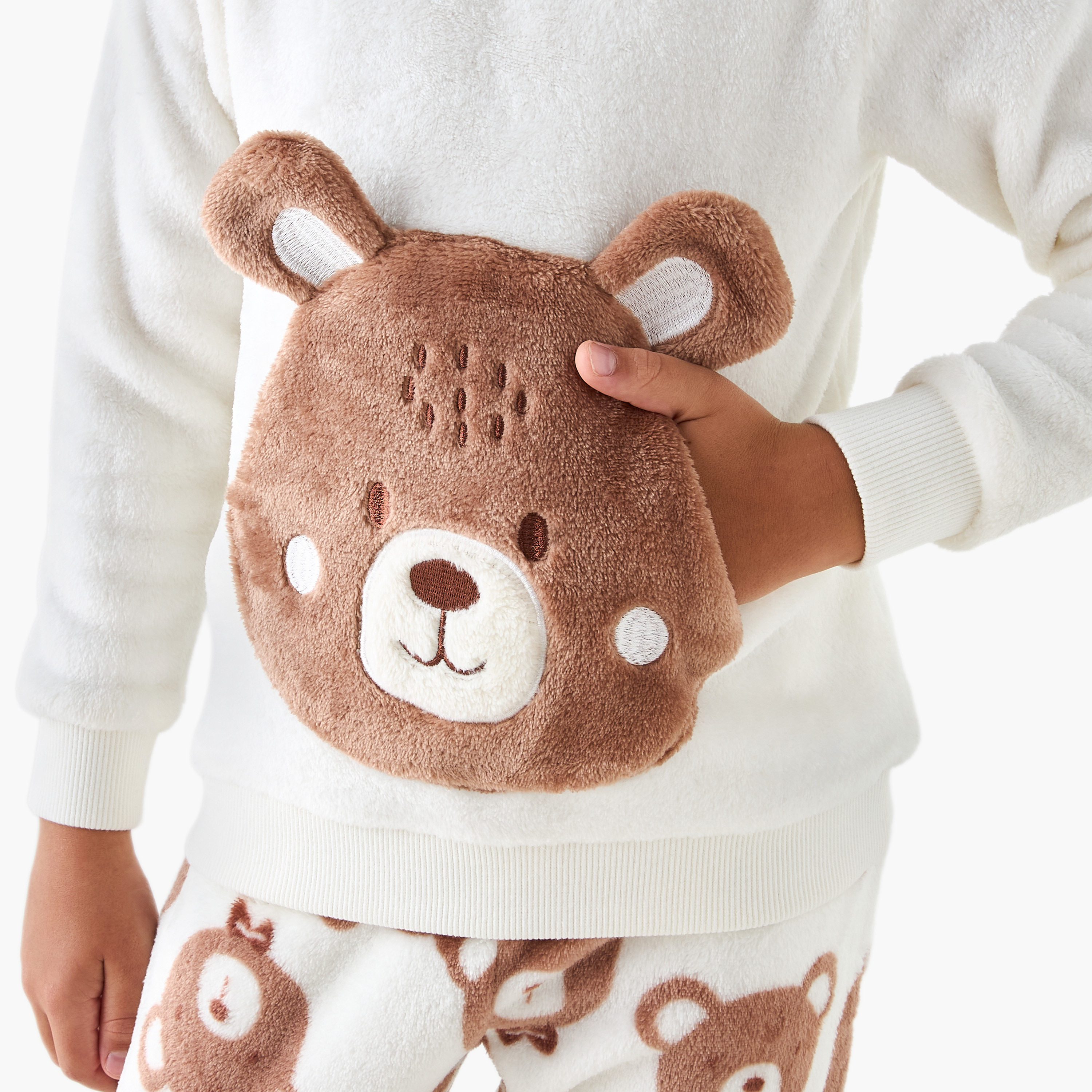 Juniors Bear Applique T-shirt and Pyjama Set-boys-clothing-nightwear-image-5