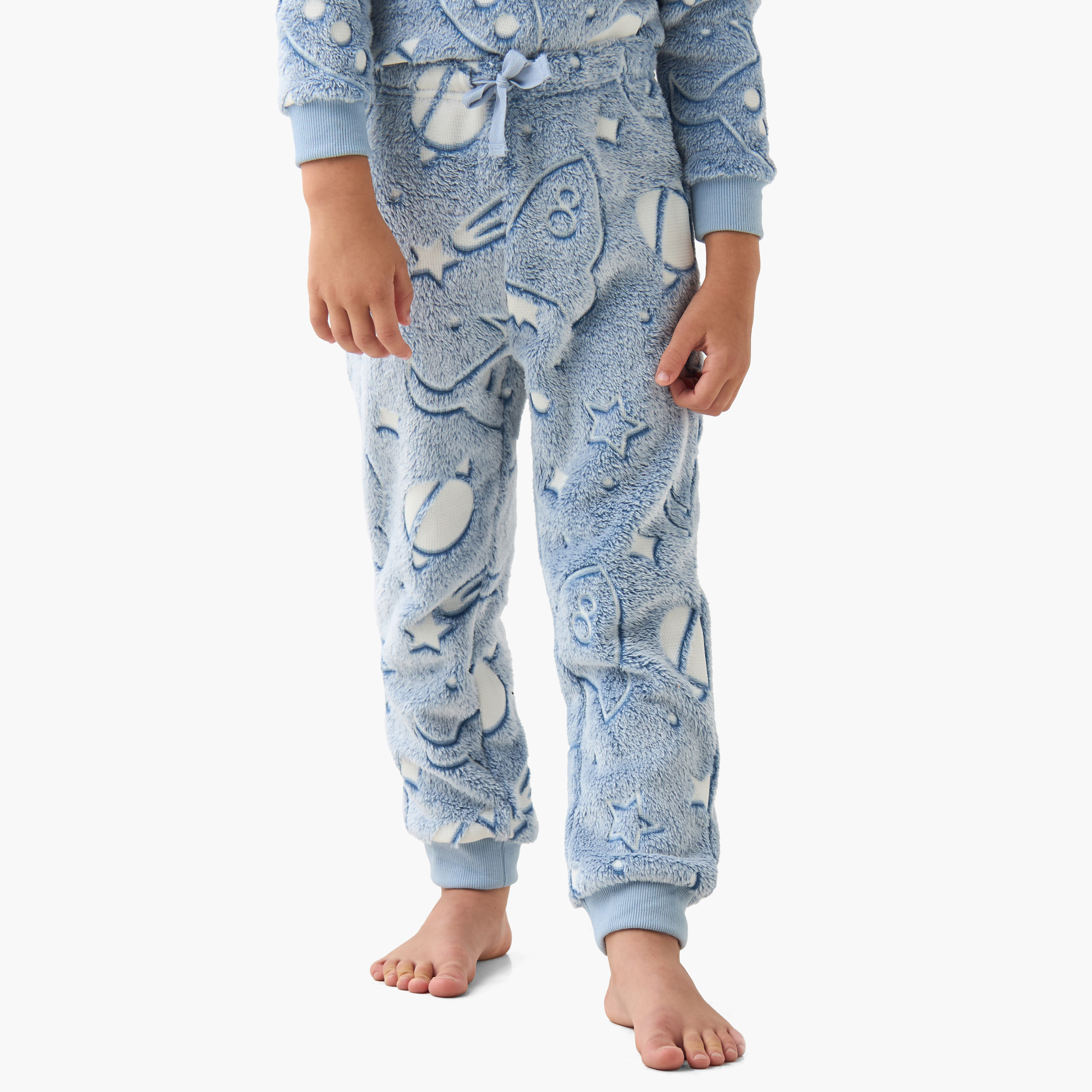 Juniors Boys Pyjama Set with Space Print - Polyester - Long Sleeves - Crew Neck-boys-clothing-nightwear-image-3