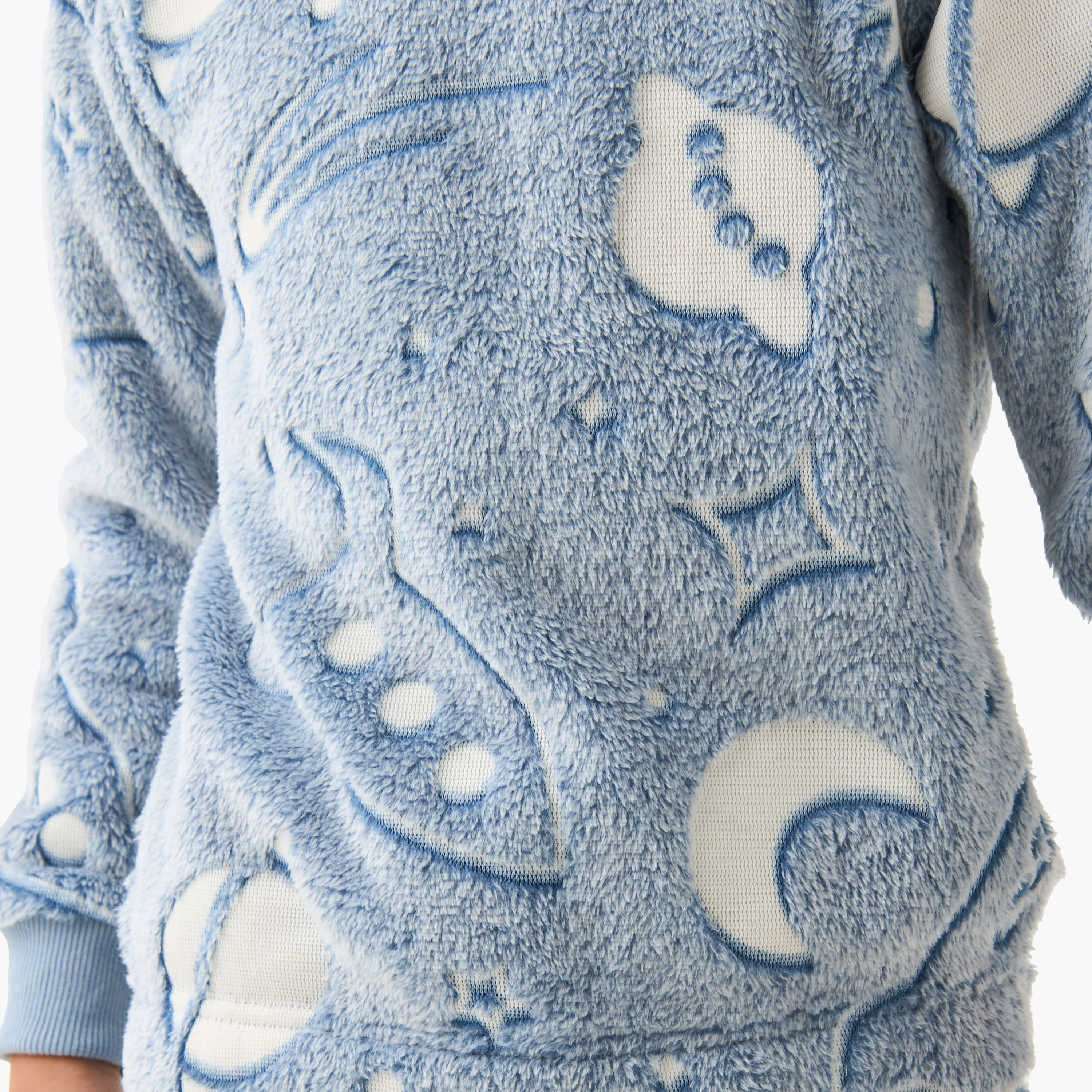 Juniors Boys Pyjama Set with Space Print - Polyester - Long Sleeves - Crew Neck-boys-clothing-nightwear-image-6