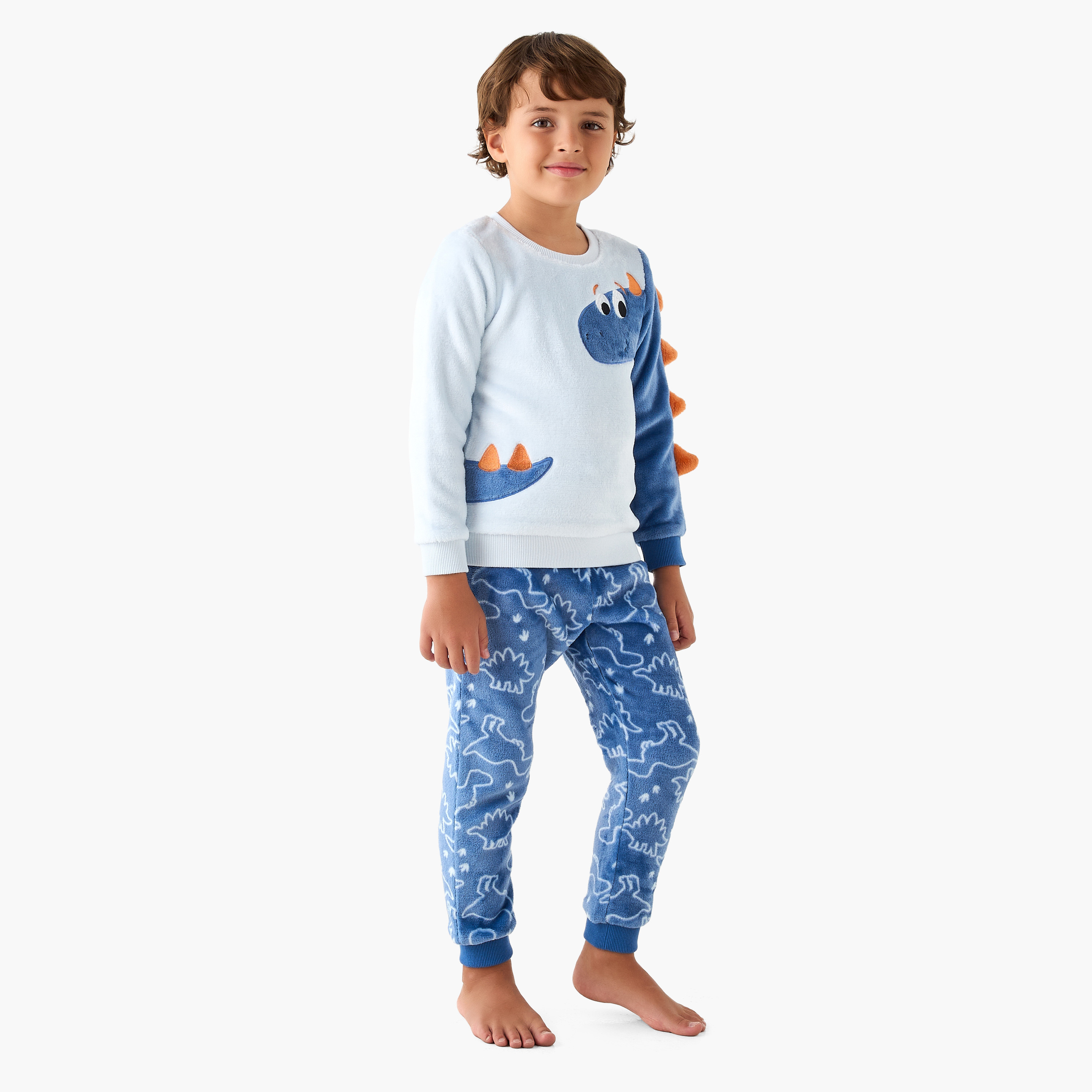 طقم بيجاما وسويت شيرت بزخارف ديناصور من جونيورز-boys-clothing-nightwear-image-1