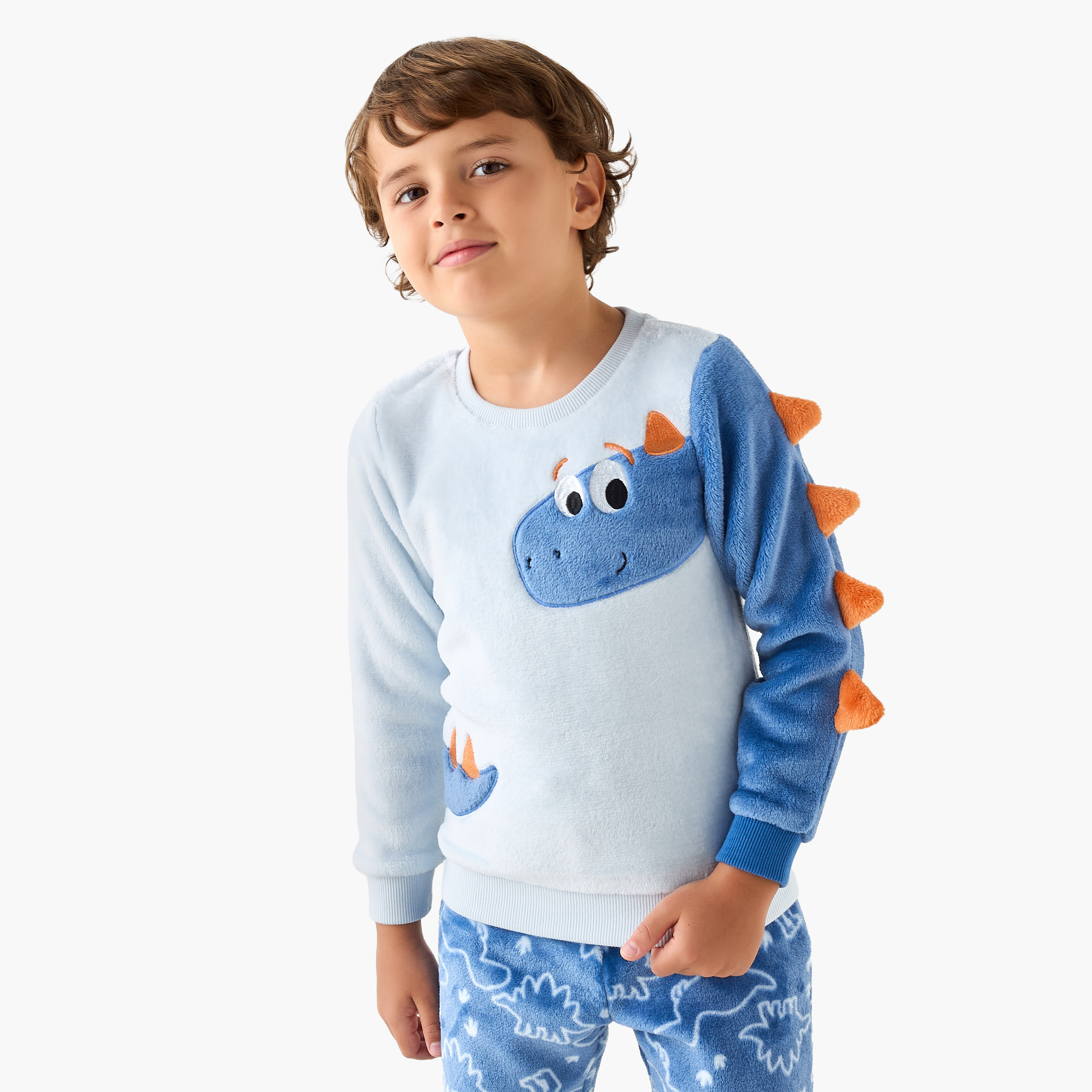 طقم بيجاما وسويت شيرت بزخارف ديناصور من جونيورز-boys-clothing-nightwear-image-2