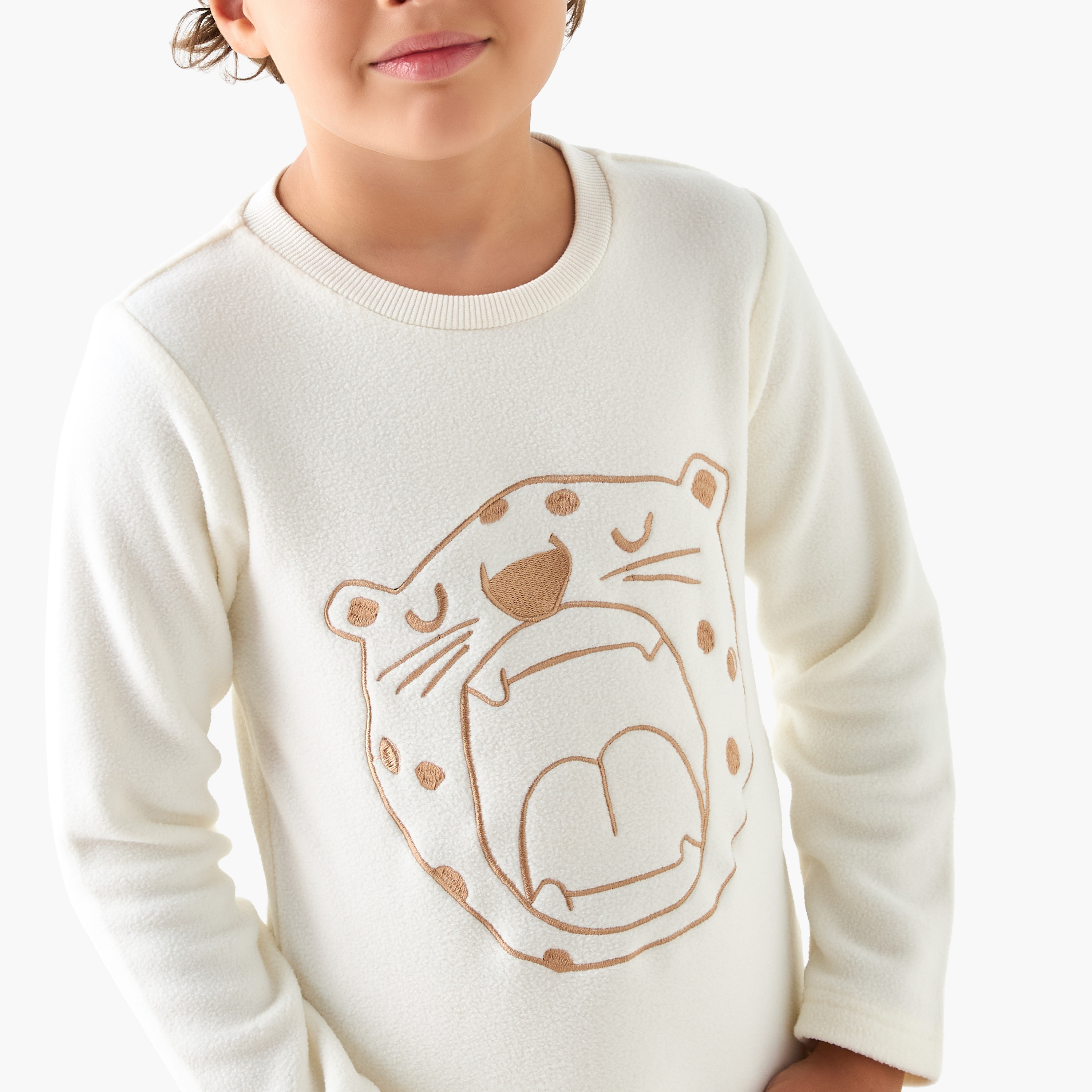 Juniors Embroidered T-shirt and Pyjama Set-boys-clothing-nightwear-image-5