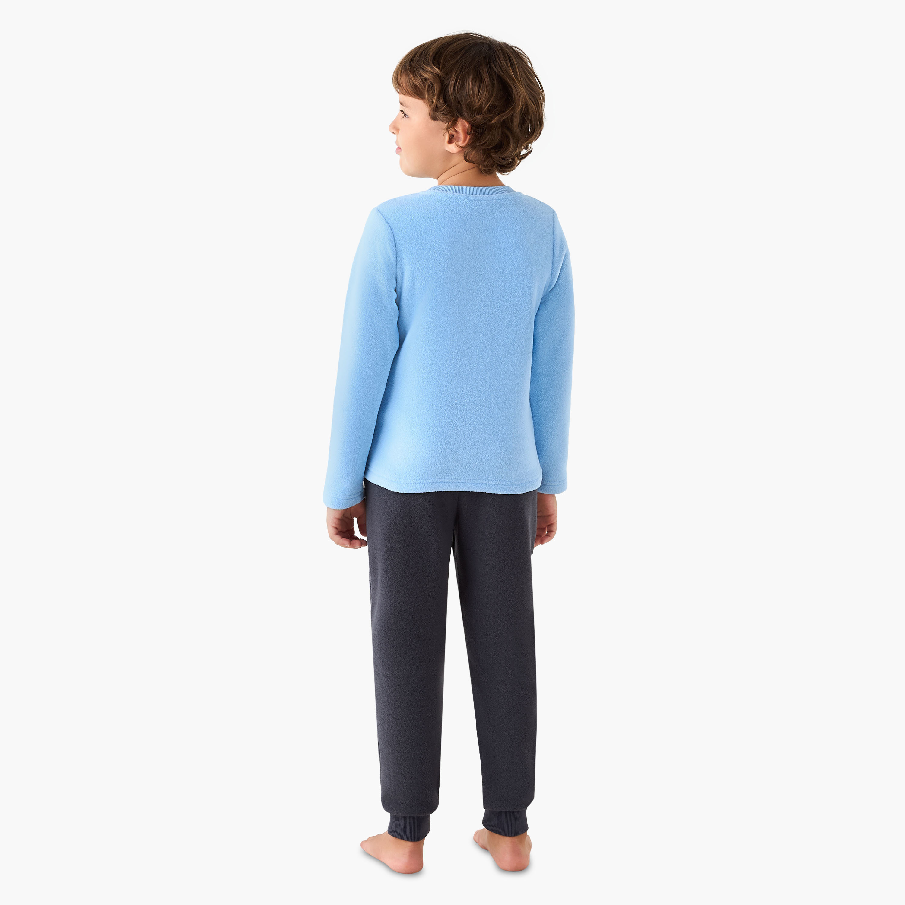 Juniors Boys Pyjama Set with Embroidery - Long Sleeves - Crew Neck-boys-clothing-nightwear-image-3