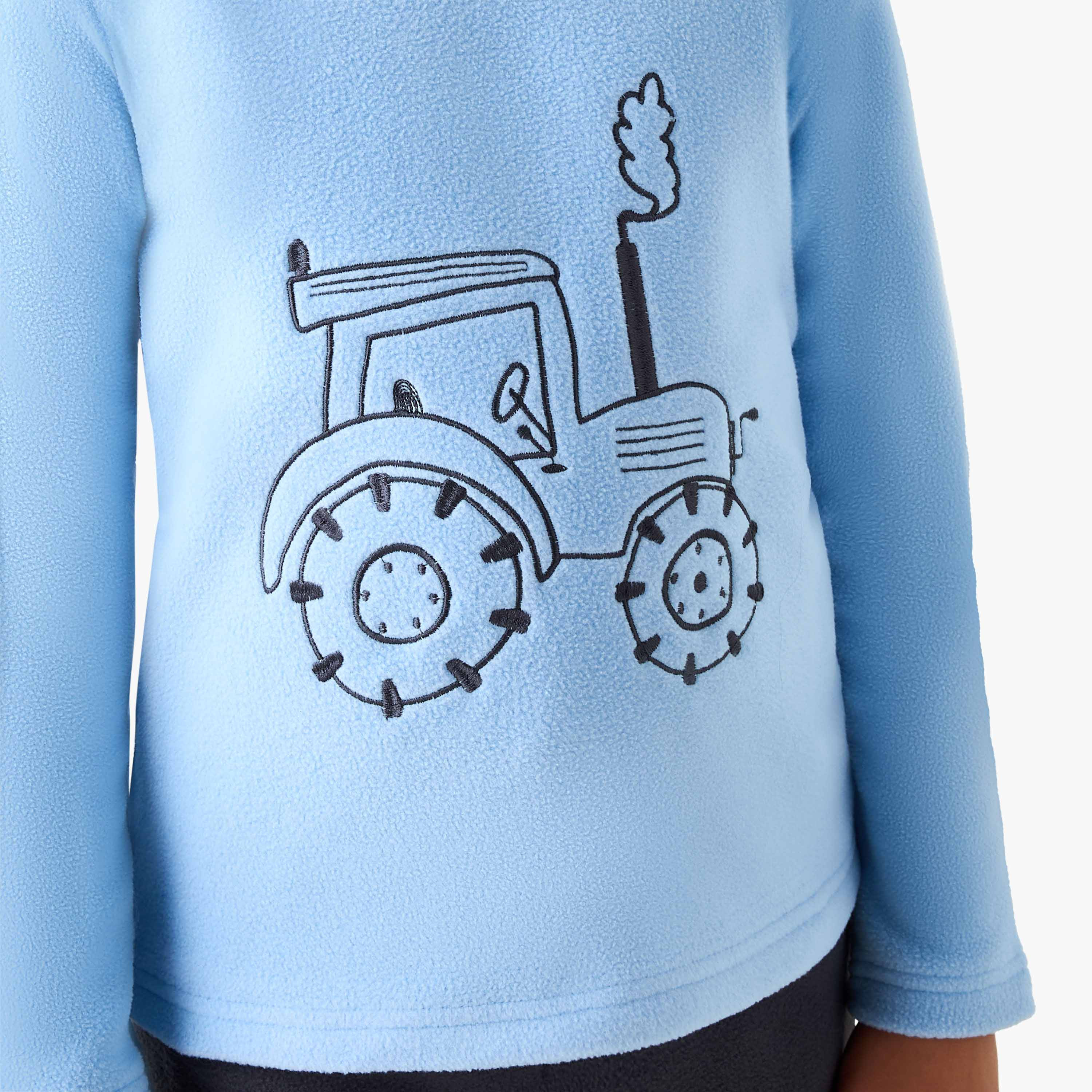 Juniors Boys Pyjama Set with Embroidery - Long Sleeves - Crew Neck-boys-clothing-nightwear-image-5