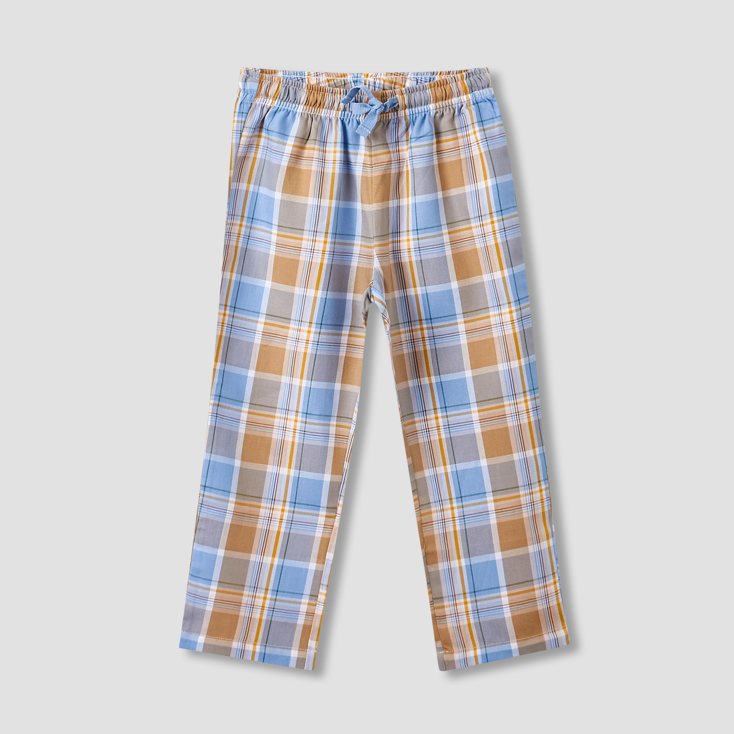 Juniors Boys Pyjama Set with Checks - Cotton - Long Sleeves - Collar-boys-clothing-nightwear-image-3