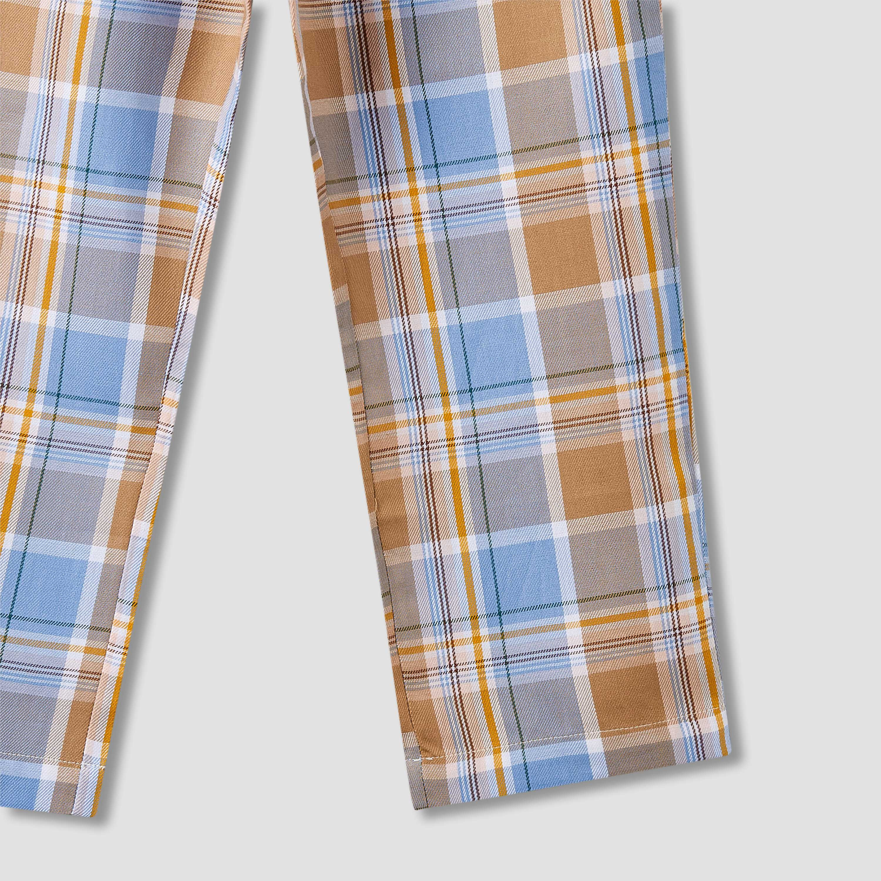 Juniors Boys Pyjama Set with Checks - Cotton - Long Sleeves - Collar-boys-clothing-nightwear-image-7