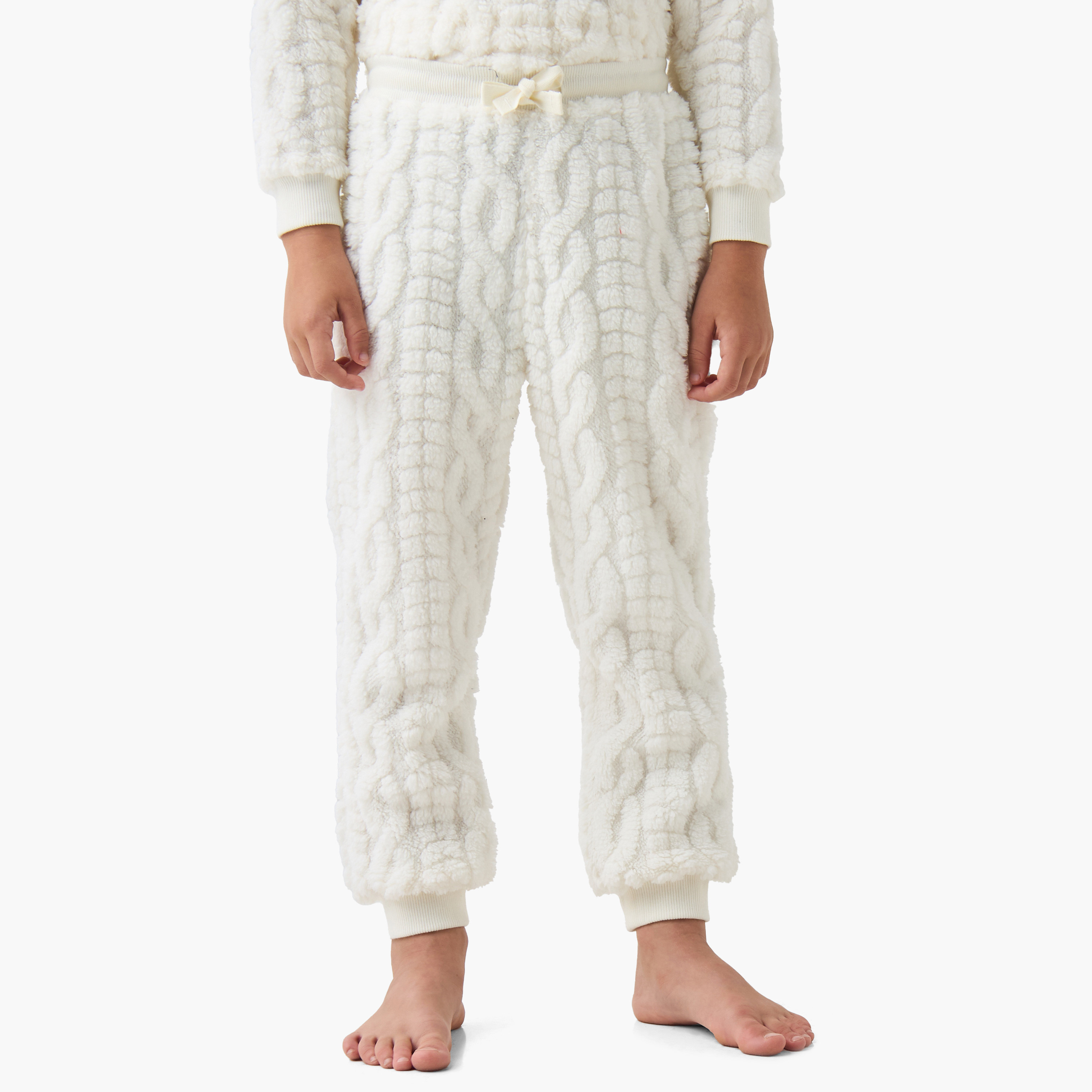 Juniors Boys Pyjama Set with Cable Knit - Polyester - Long Sleeves - Crew Neck-boys-clothing-nightwear-image-3