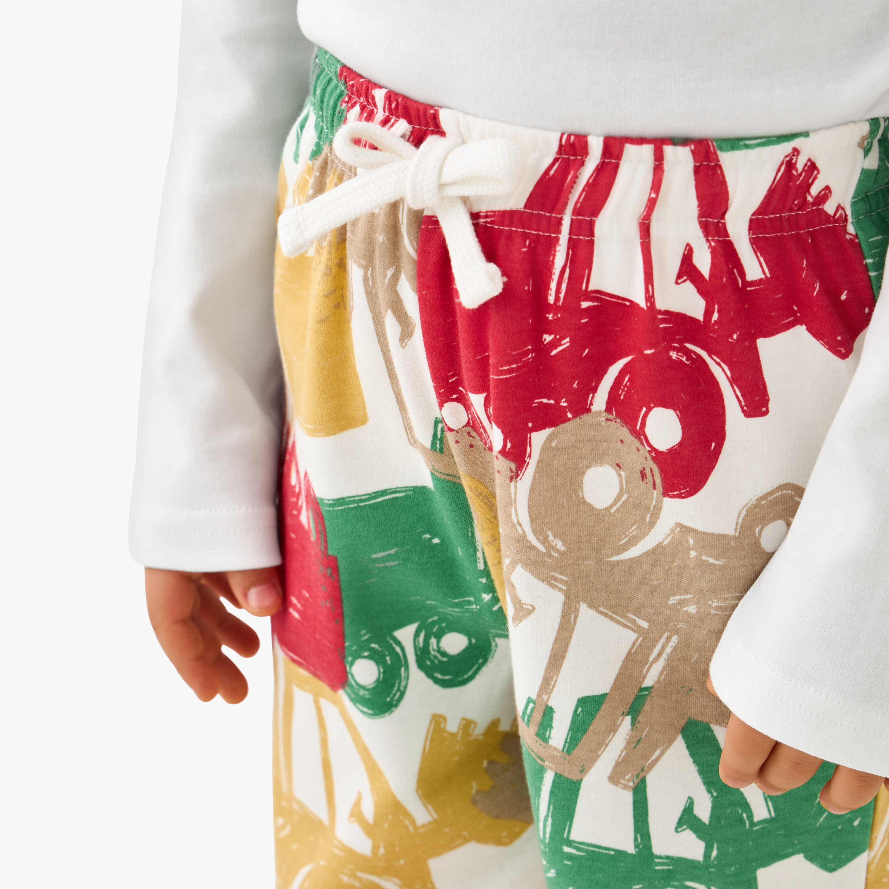 Juniors Cotton Round Neck Long Sleeve Pyjama Set with Vehicle Print-boys-clothing-nightwear-image-6