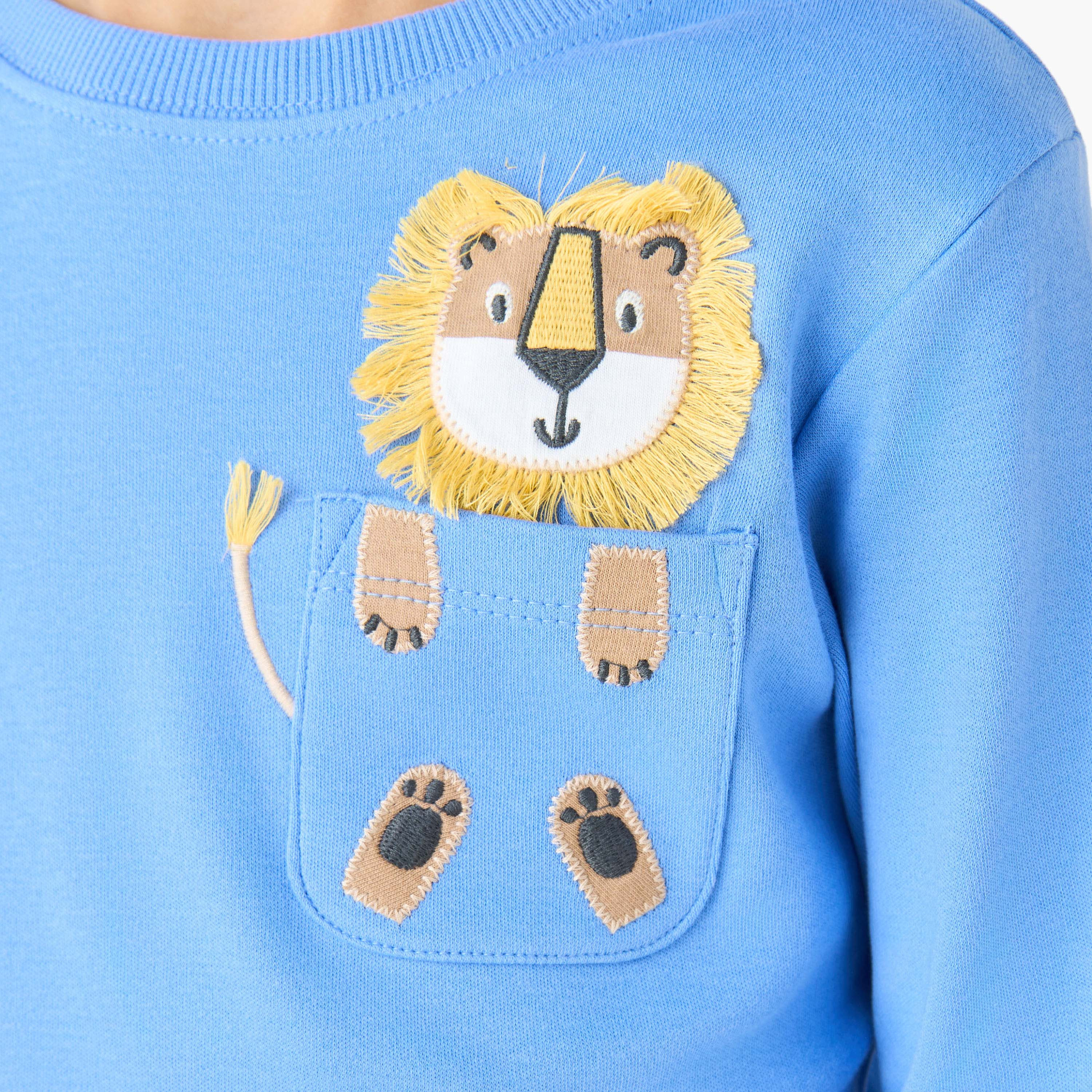 Juniors Cotton Crew Neck Long Sleeves Pyjama Set with Sailboat Print-boys-clothing-nightwear-image-7