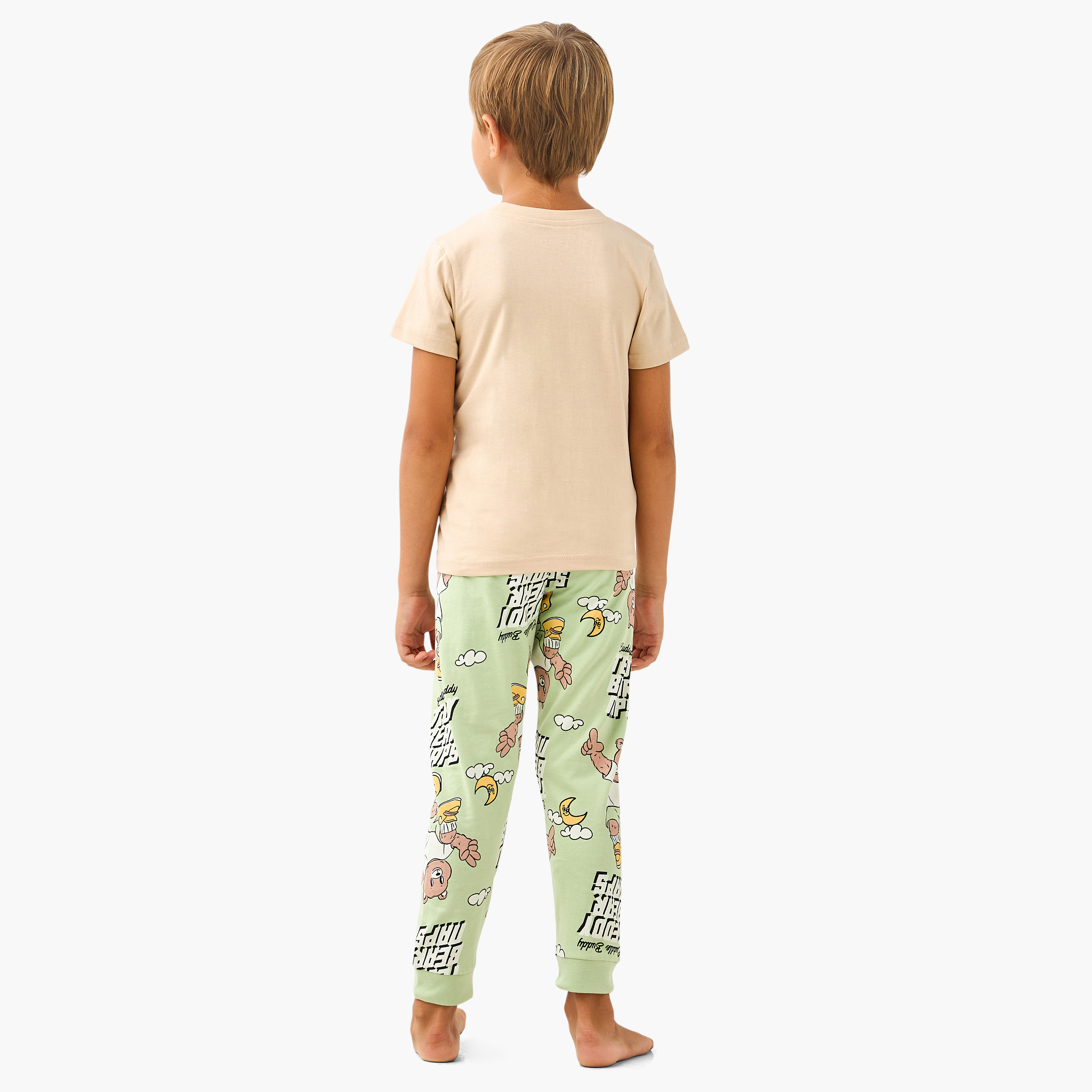 Juniors Teddy Bear Print T-shirt and Pyjama Set-boys-clothing-nightwear-image-4