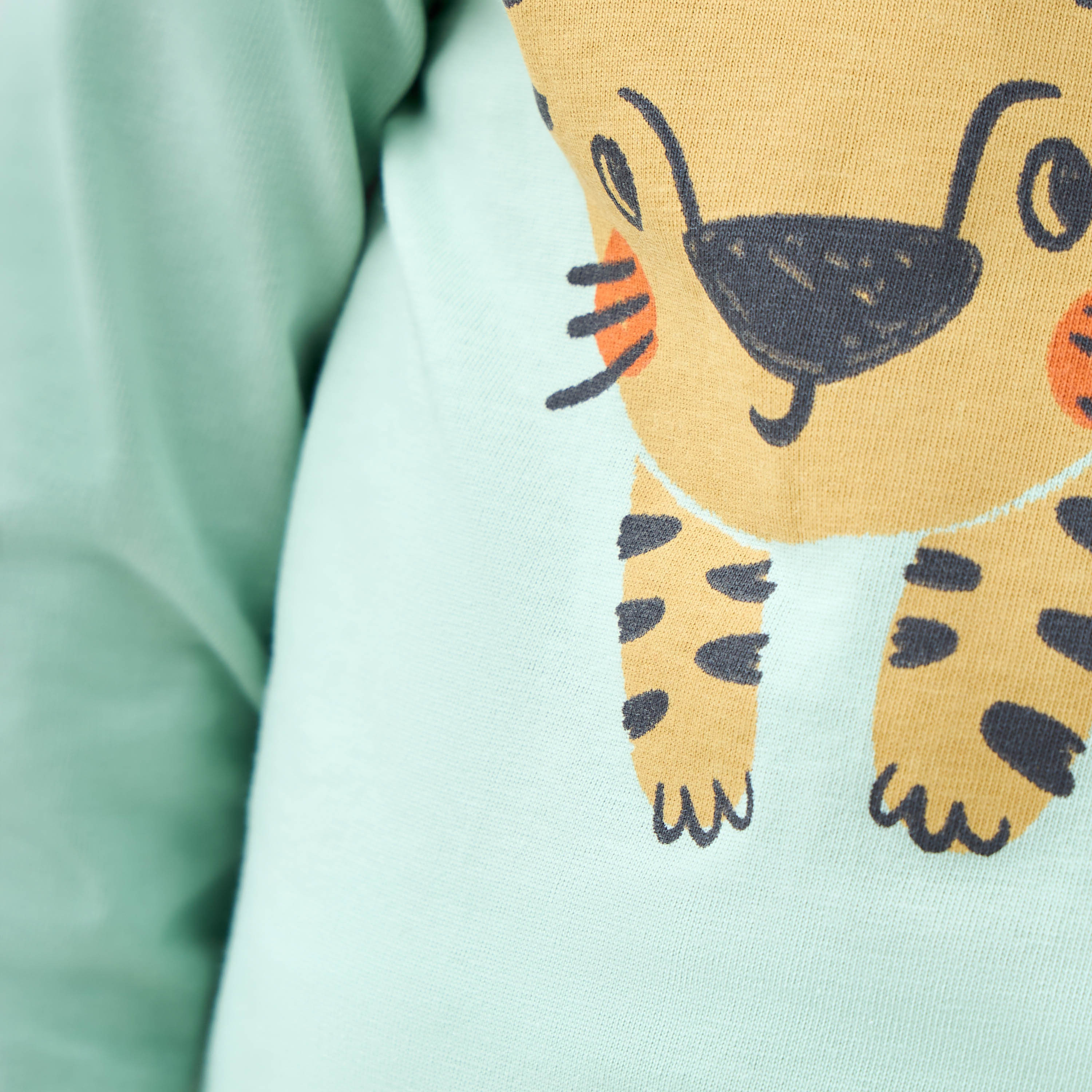 Juniors Tiger Print T-shirt and Pyjama Set-boys-clothing-nightwear-image-6