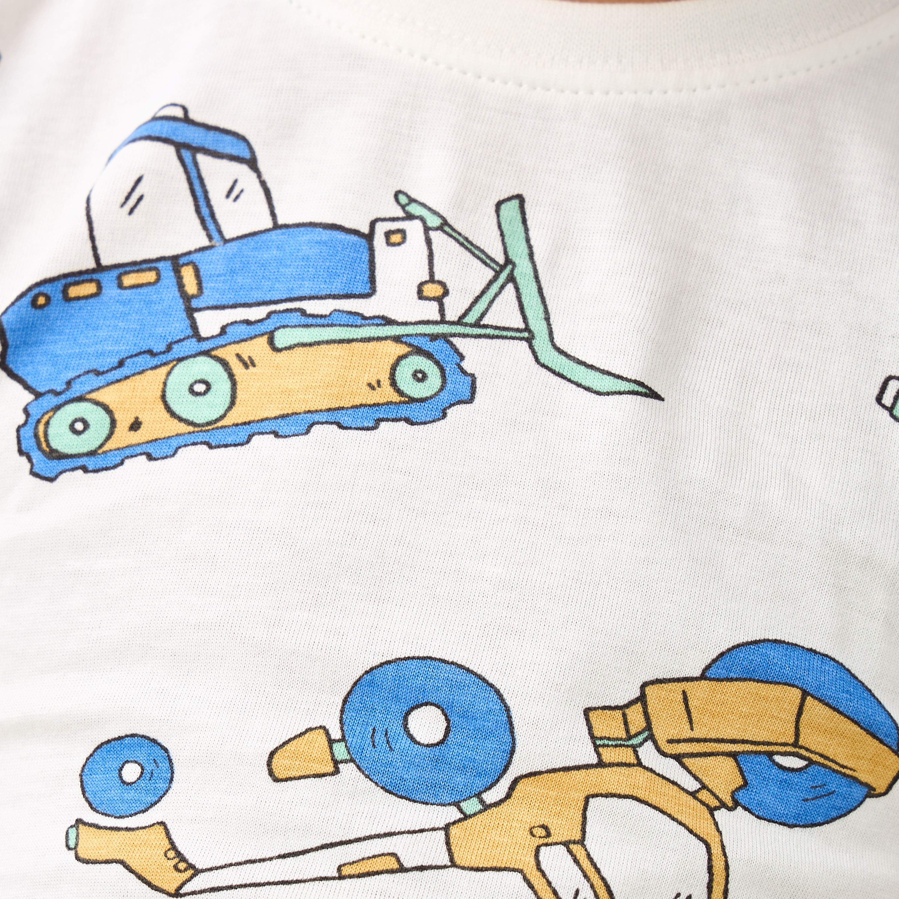 Juniors Cotton Crew Neck Long Sleeves Pyjama Set with Underwater Print-boys-clothing-nightwear-image-6