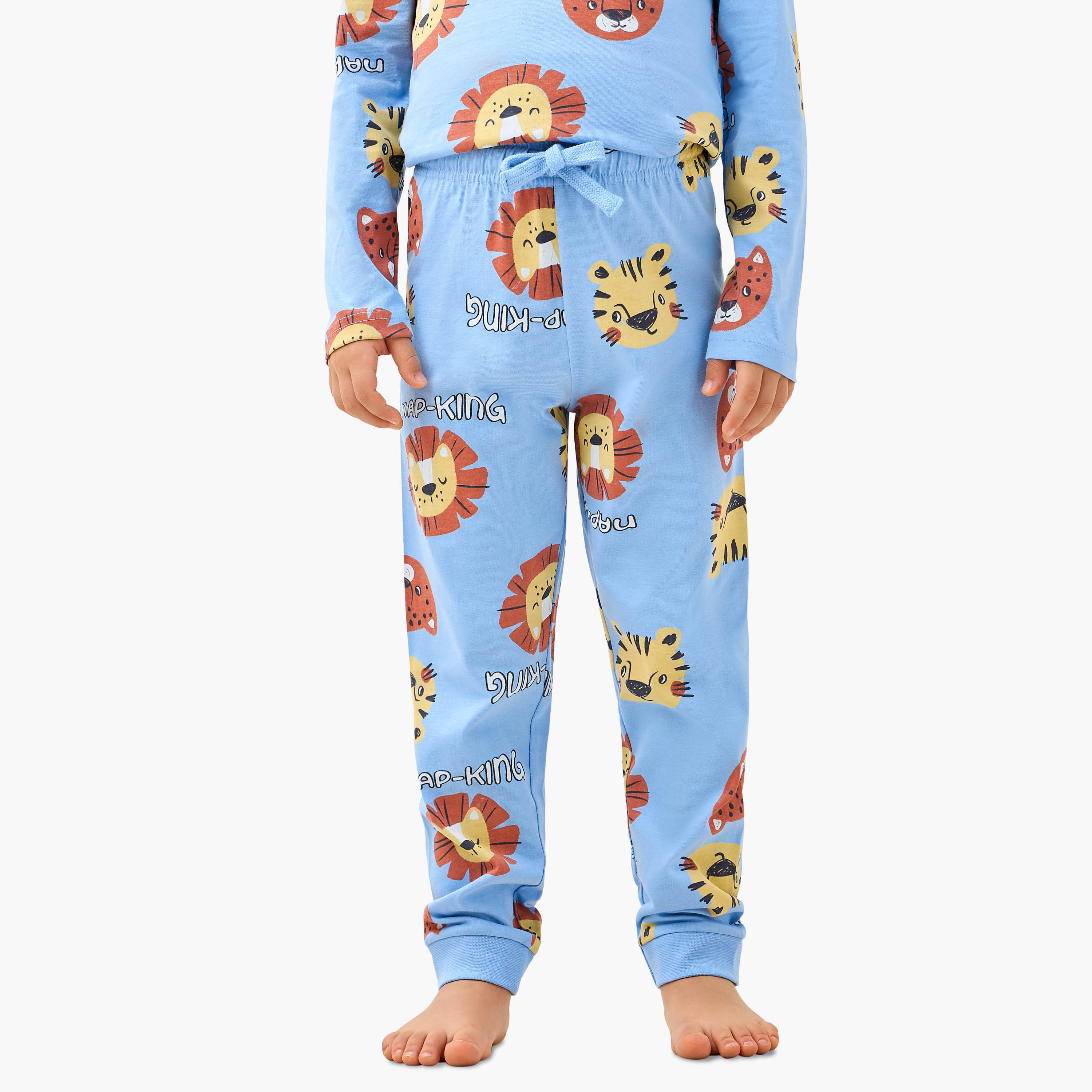 Juniors Animal Print T-shirt and Pyjama Set-boys-clothing-nightwear-image-3