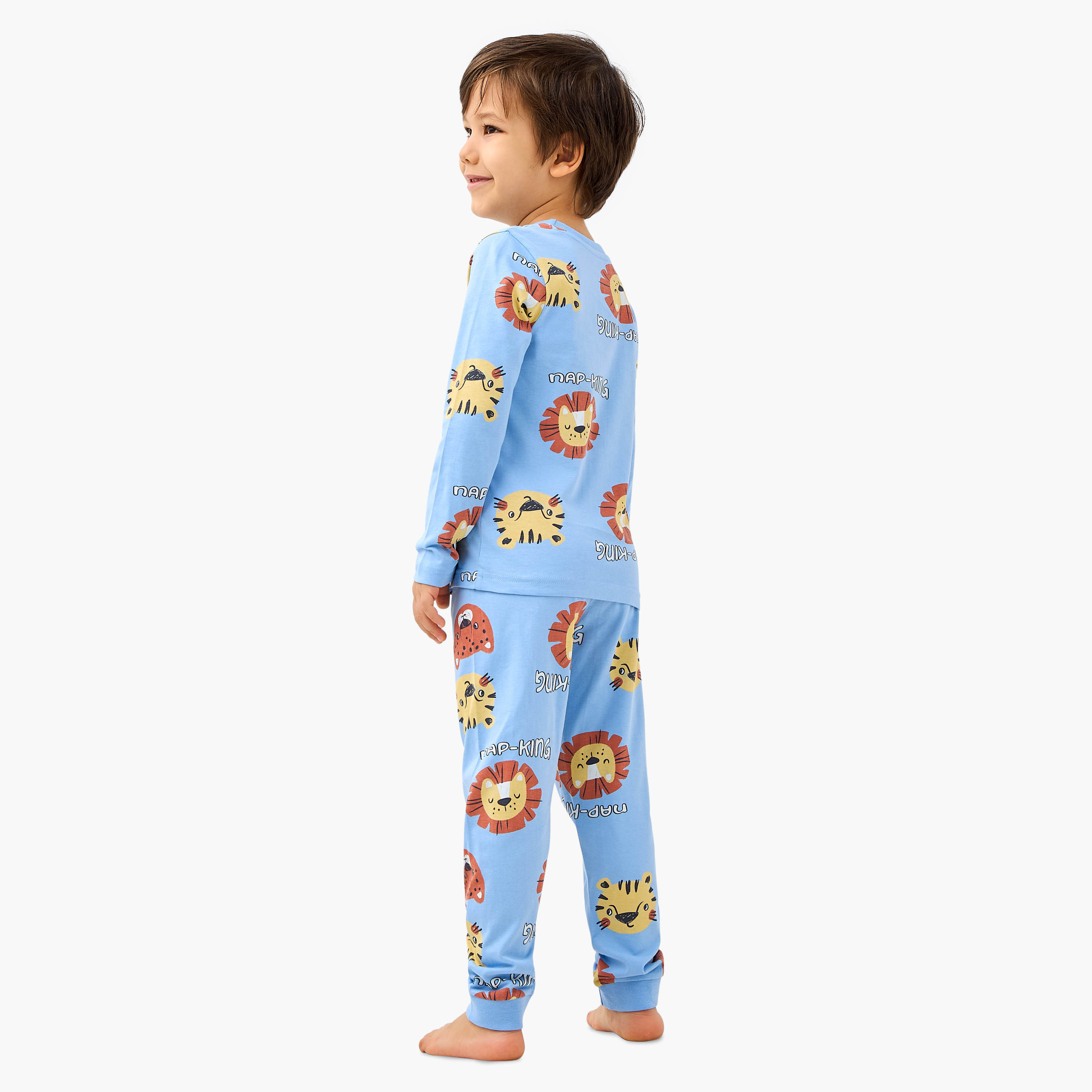 Juniors Animal Print T-shirt and Pyjama Set-boys-clothing-nightwear-image-4