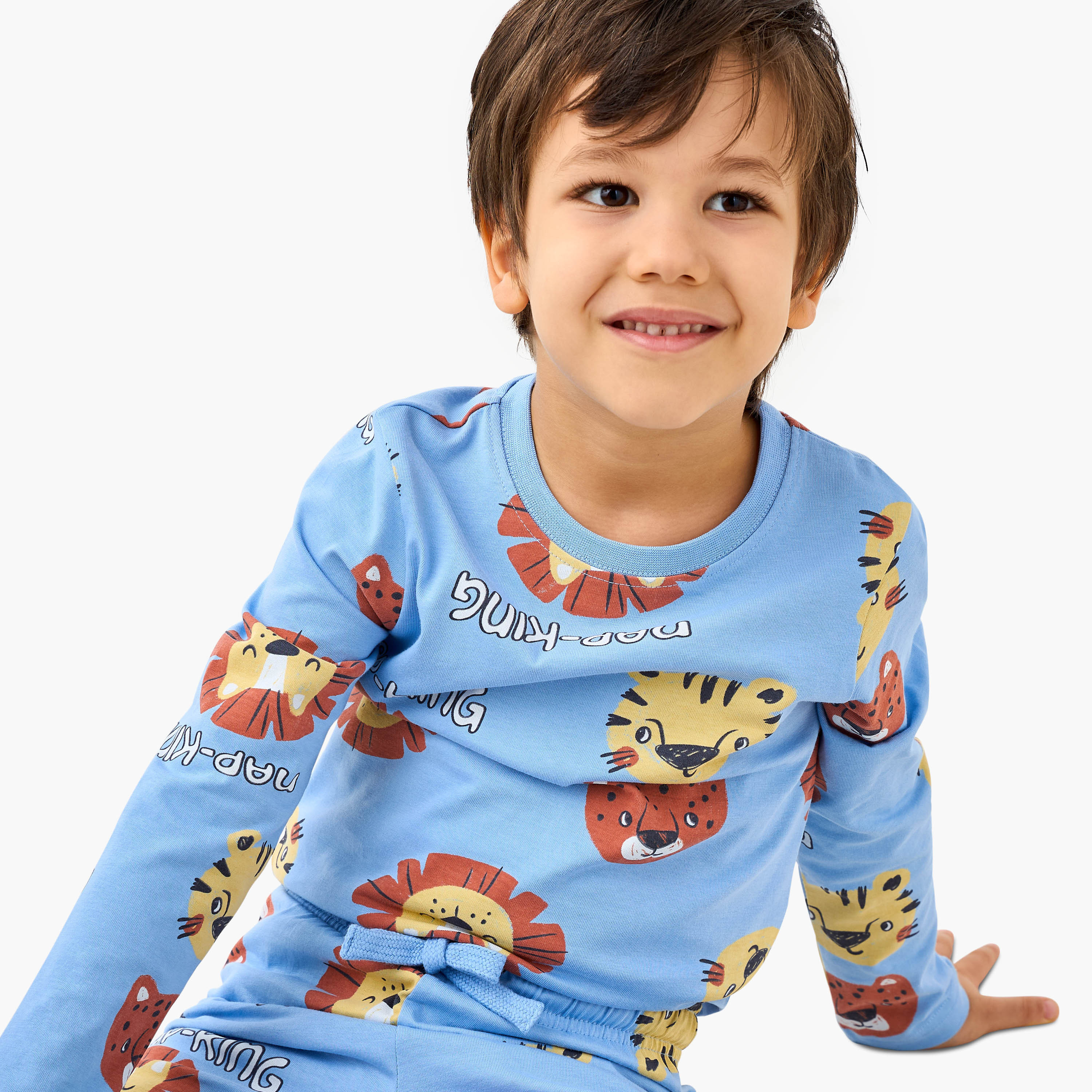 Juniors Animal Print T-shirt and Pyjama Set-boys-clothing-nightwear-image-5