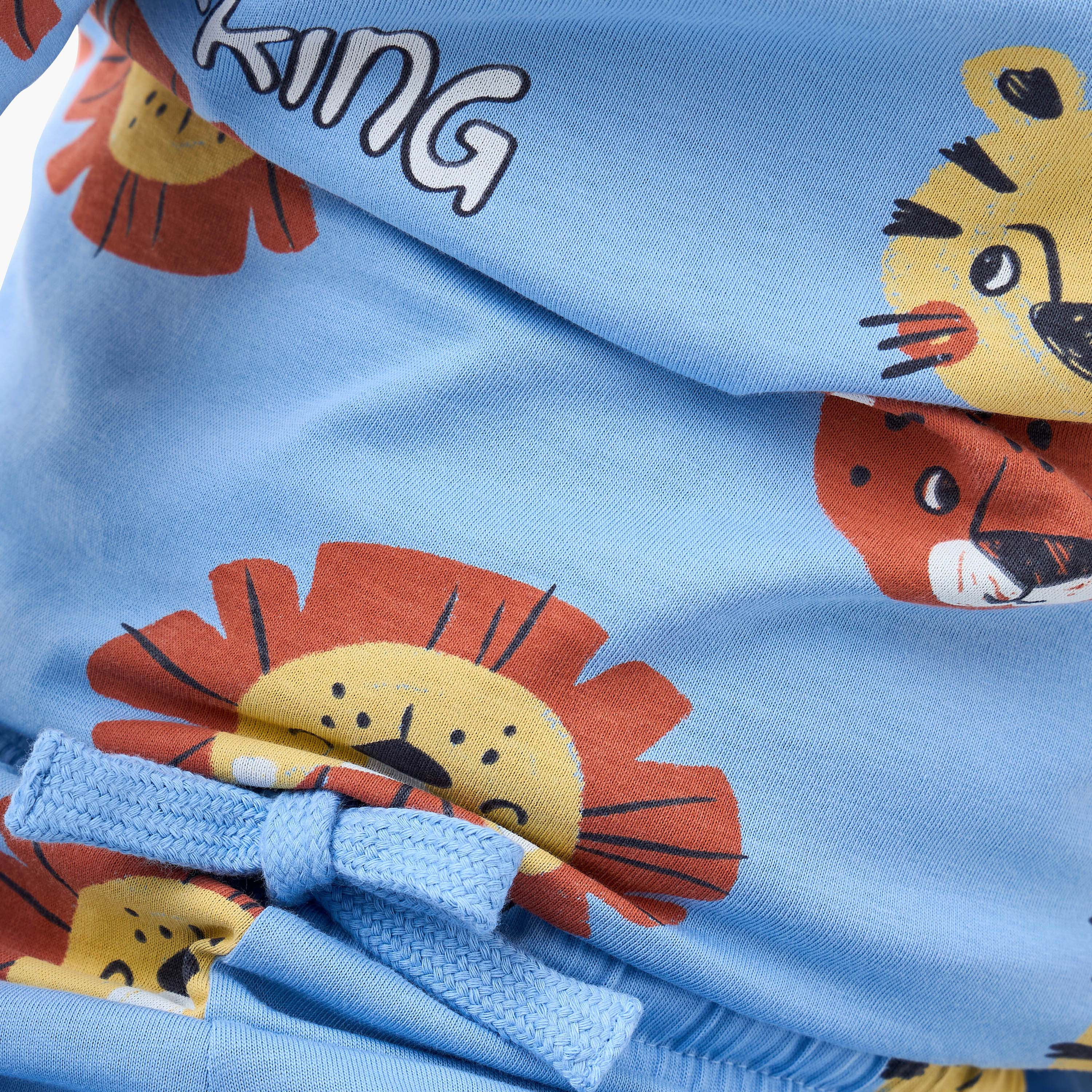 Juniors Animal Print T-shirt and Pyjama Set-boys-clothing-nightwear-image-6