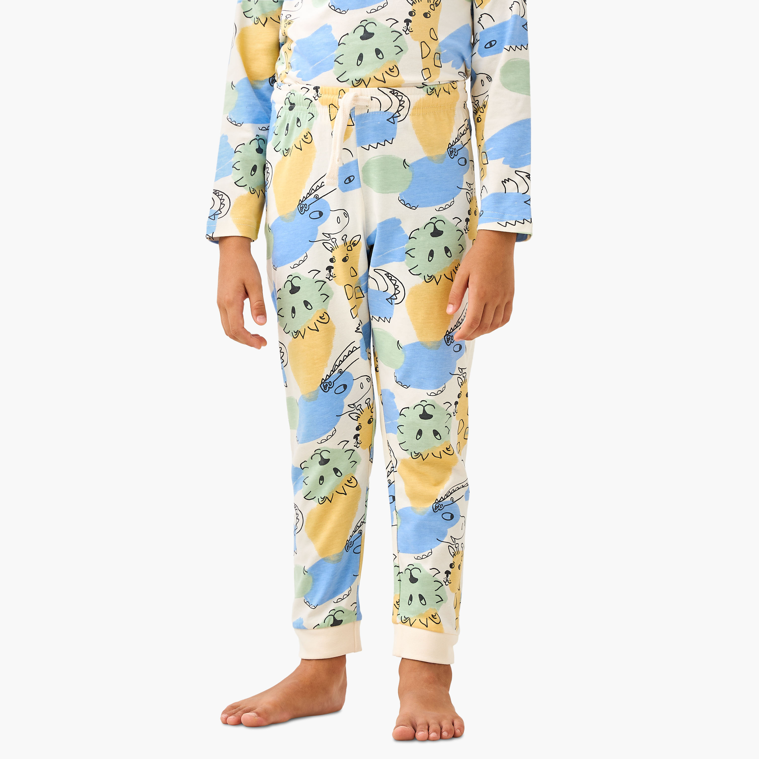 طقم تيشيرت وبنطلون بيجاما بطبعات حيوانات من جونيورز-boys-clothing-nightwear-image-3
