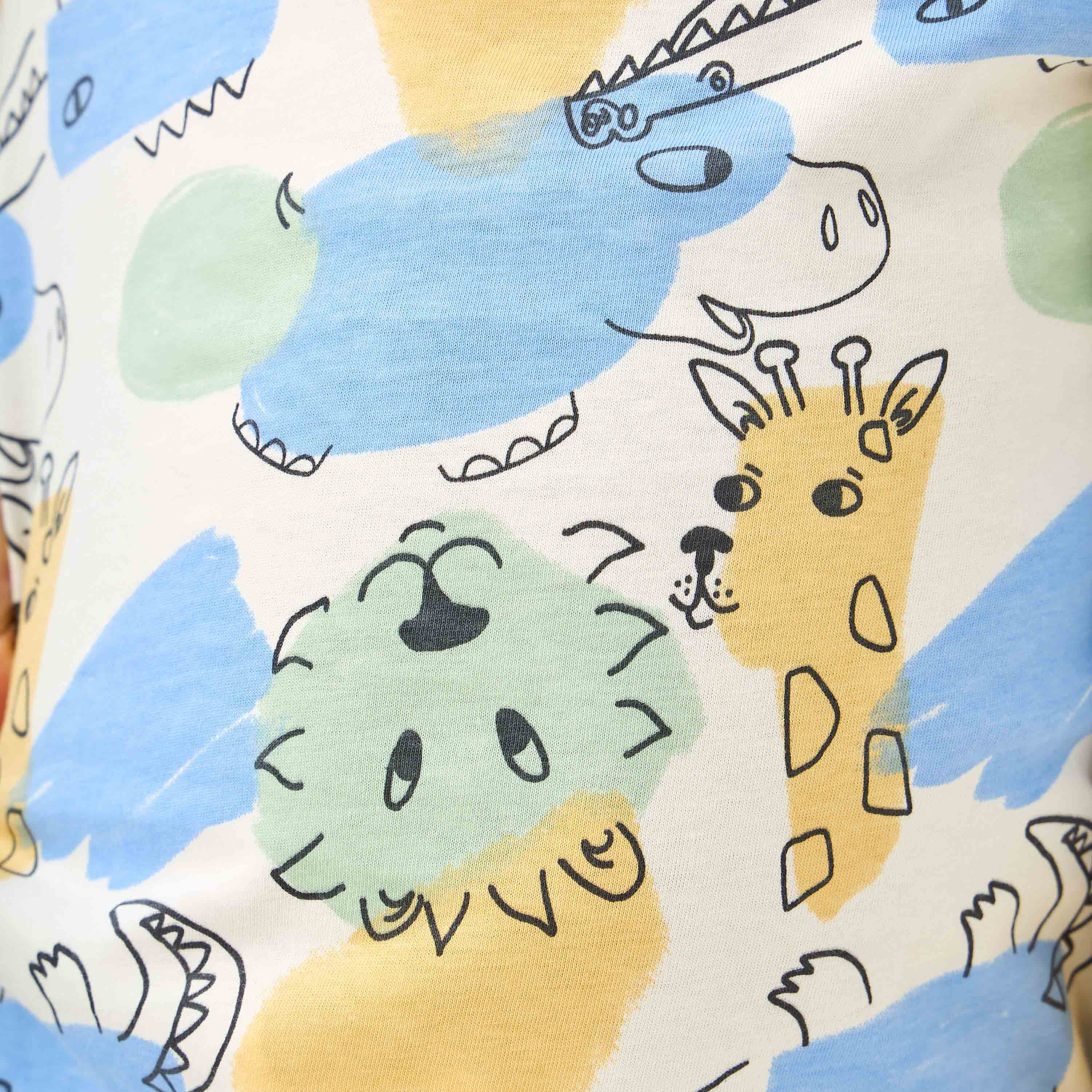 طقم تيشيرت وبنطلون بيجاما بطبعات حيوانات من جونيورز-boys-clothing-nightwear-image-6