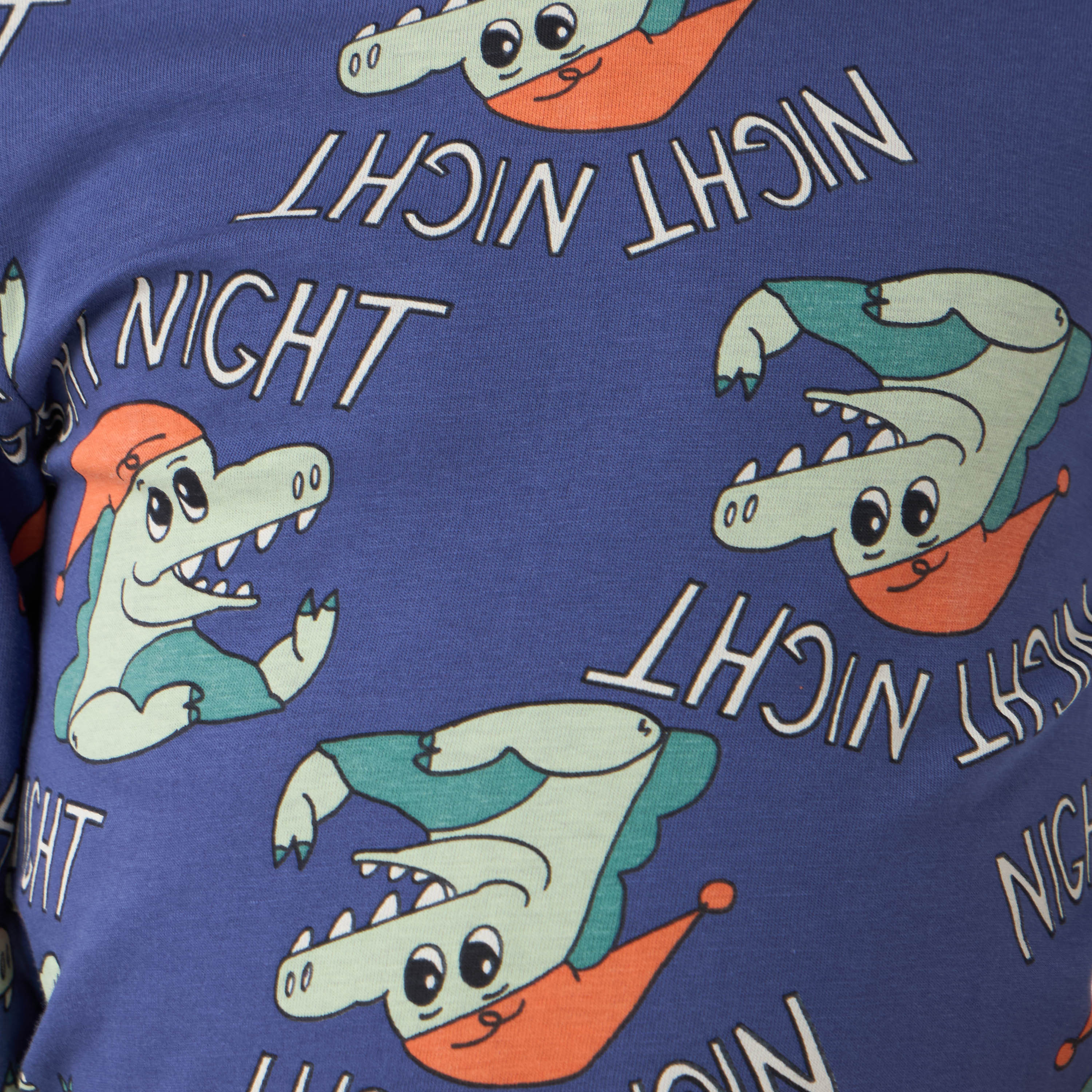 Juniors Crocodile Print T-shirt and Pyjama Set-boys-clothing-nightwear-image-6