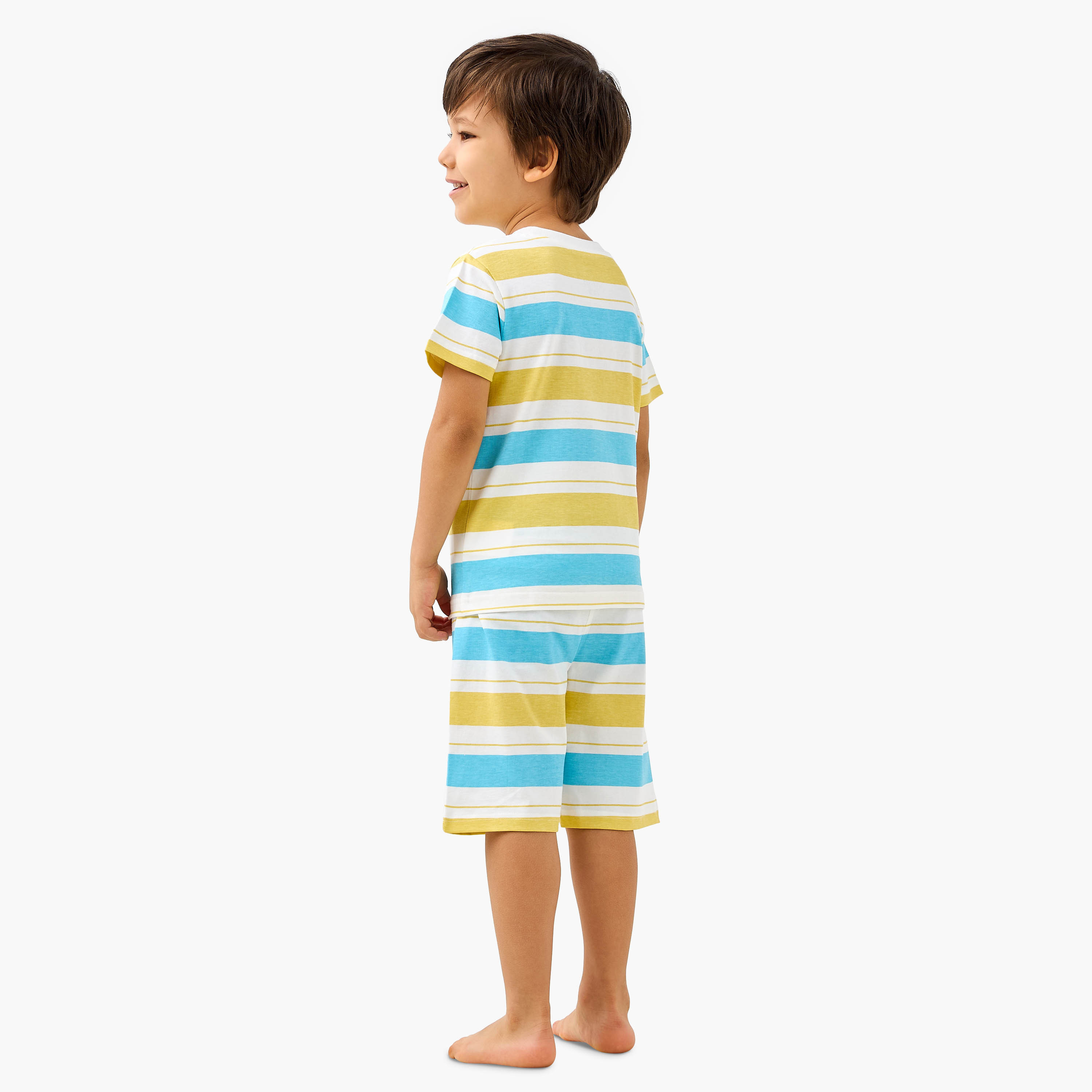 Juniors Monster Truck Print T-shirt and Pyjama Set-boys-clothing-nightwear-image-3