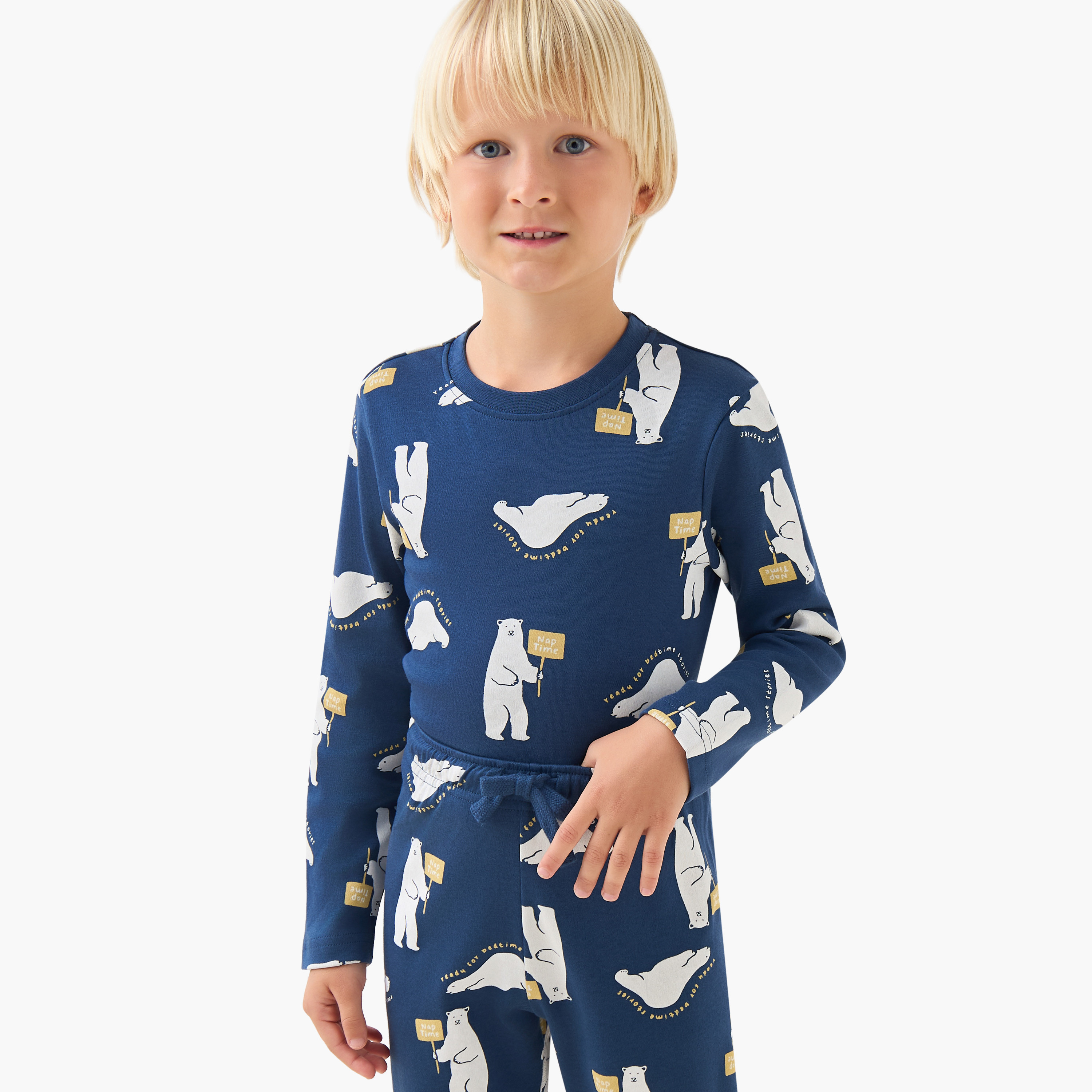 طقم بيجاما قطن بياقة مستديرة وأكمام طويلة وطبعات من جونيورز-promo_babyshop_Buy2for69_UAE130126-image-5