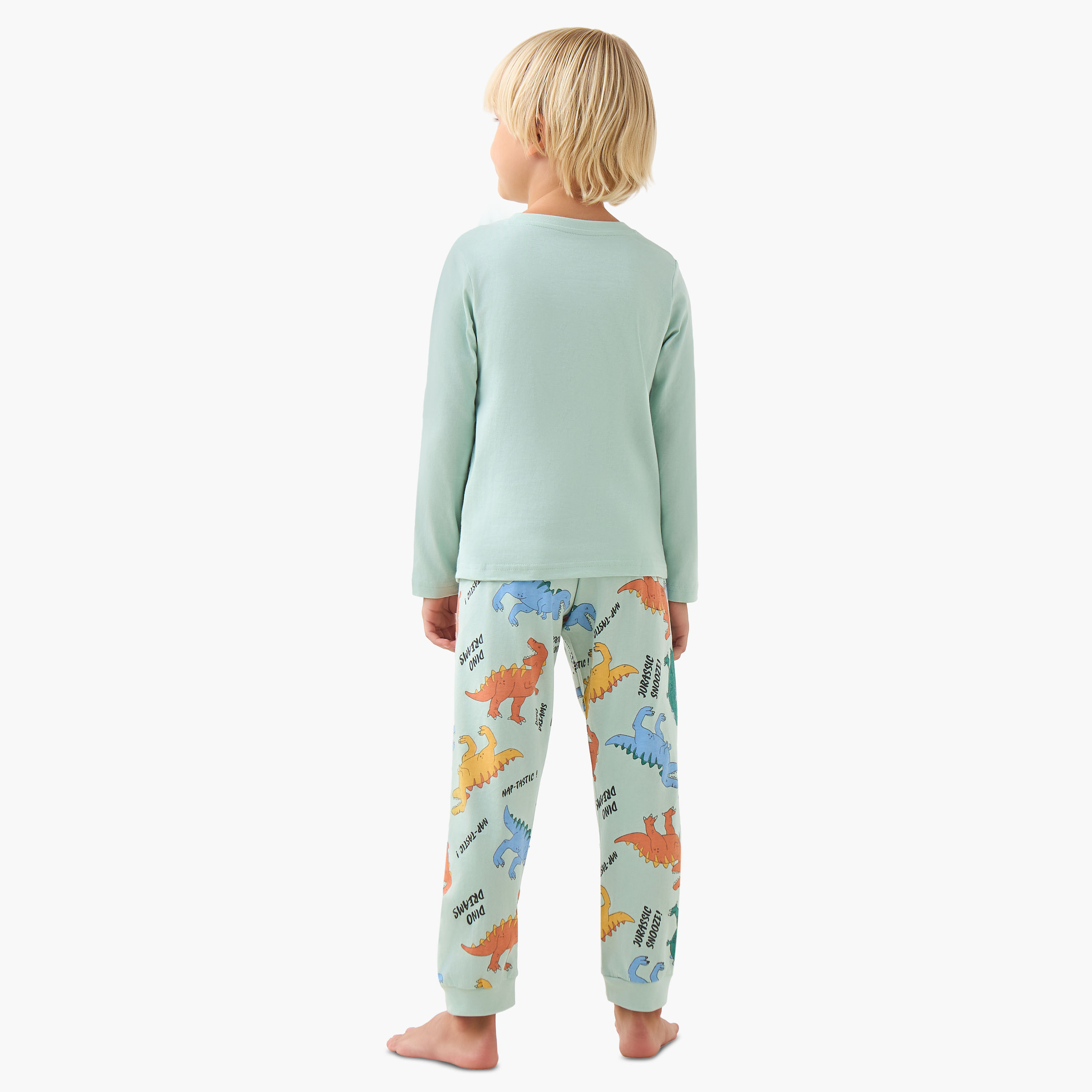 Juniors Monster Truck Print T-shirt and Pyjama Set-boys-clothing-nightwear-image-4