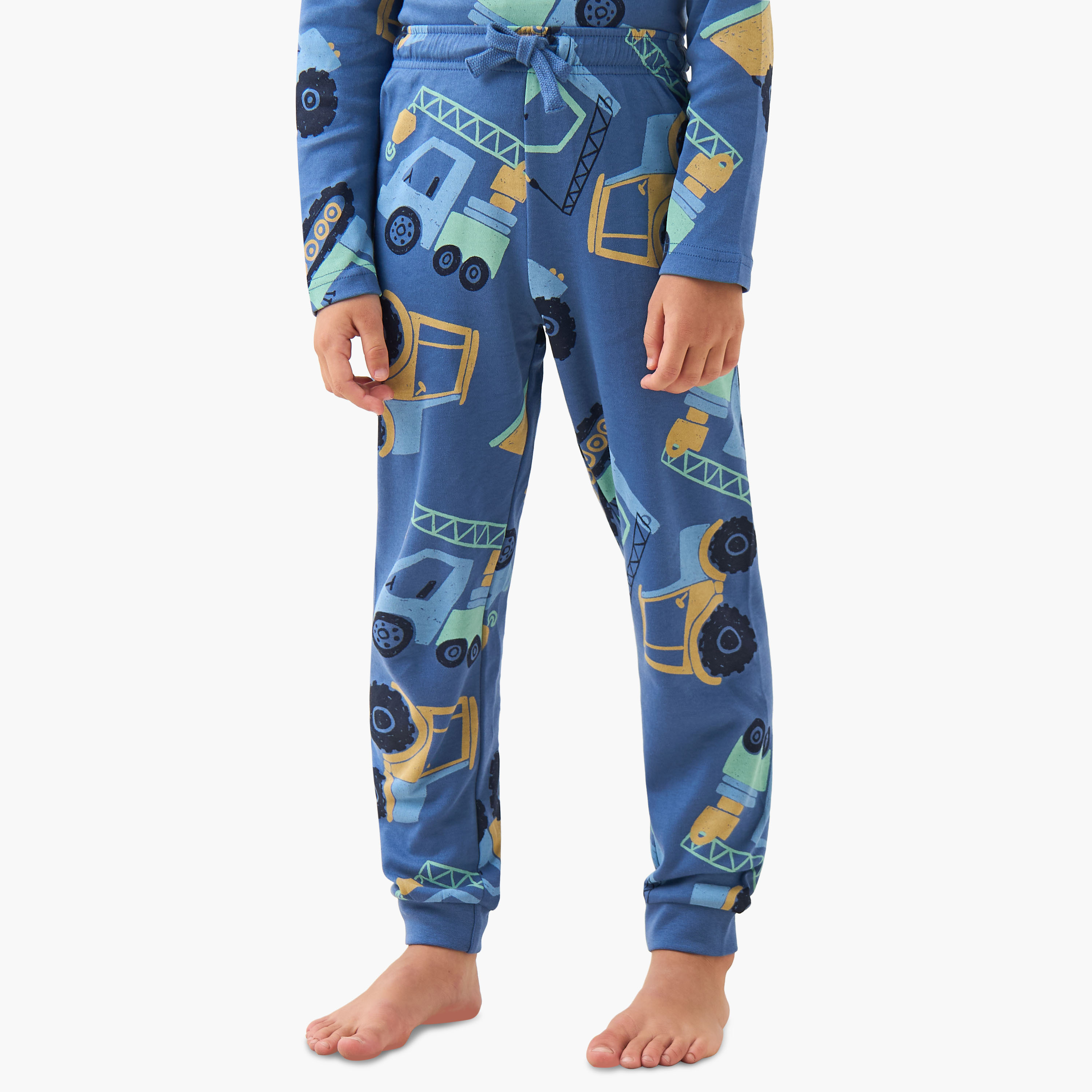 Juniors Monster Truck Print T-shirt and Pyjama Set-boys-clothing-nightwear-image-3
