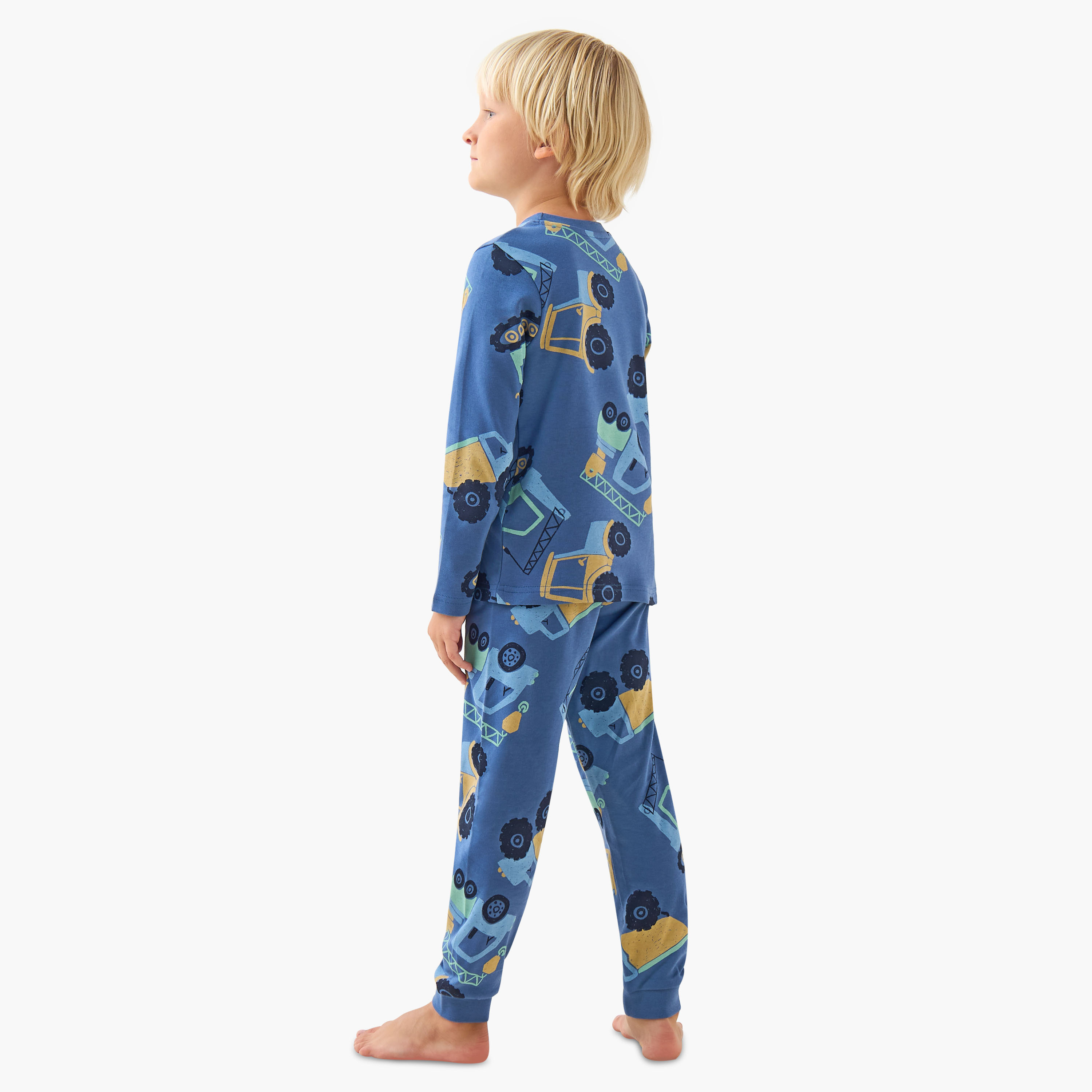 Juniors Monster Truck Print T-shirt and Pyjama Set-boys-clothing-nightwear-image-4