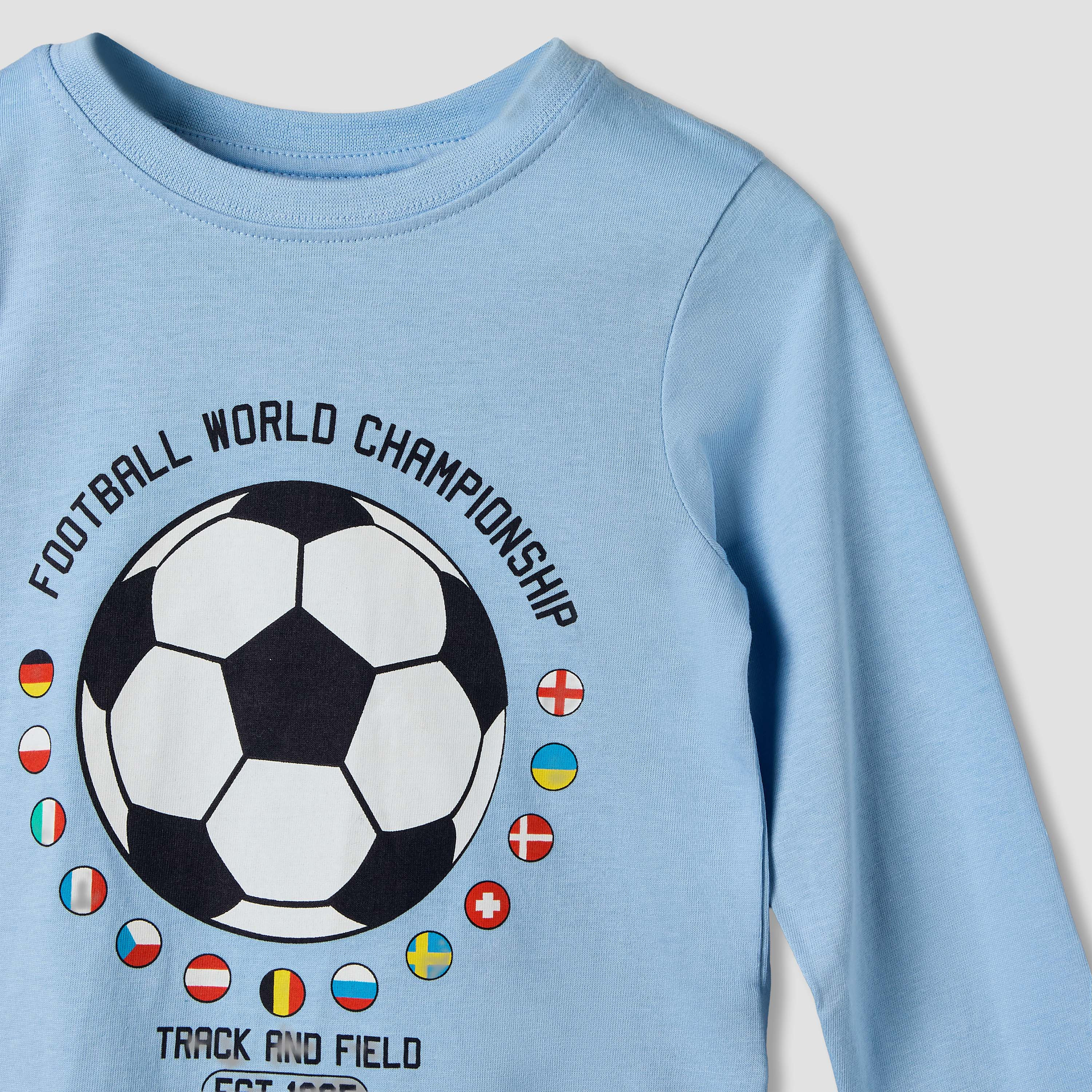 طقم بيجاما قطن بياقة ضيقة وأكمام طويلة وطبعات من جونيورز-boys-clothing-nightwear-image-4