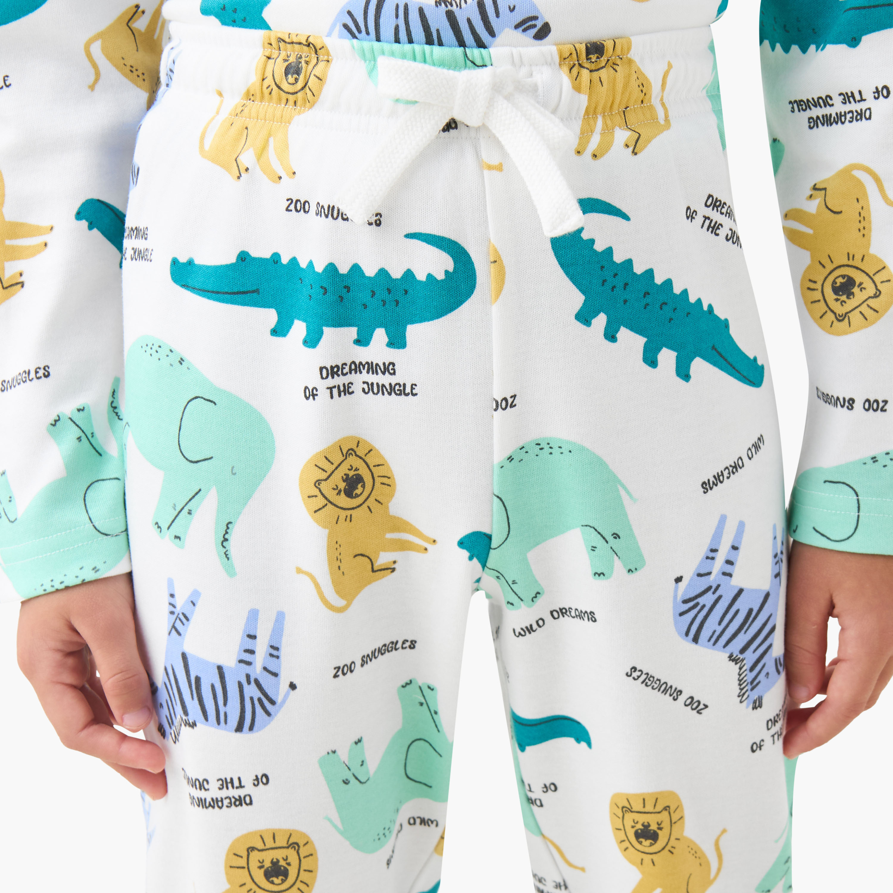 Juniors Cotton Crew Neck Long Sleeves Pyjama Set with London Bus Print-boys-clothing-nightwear-image-7