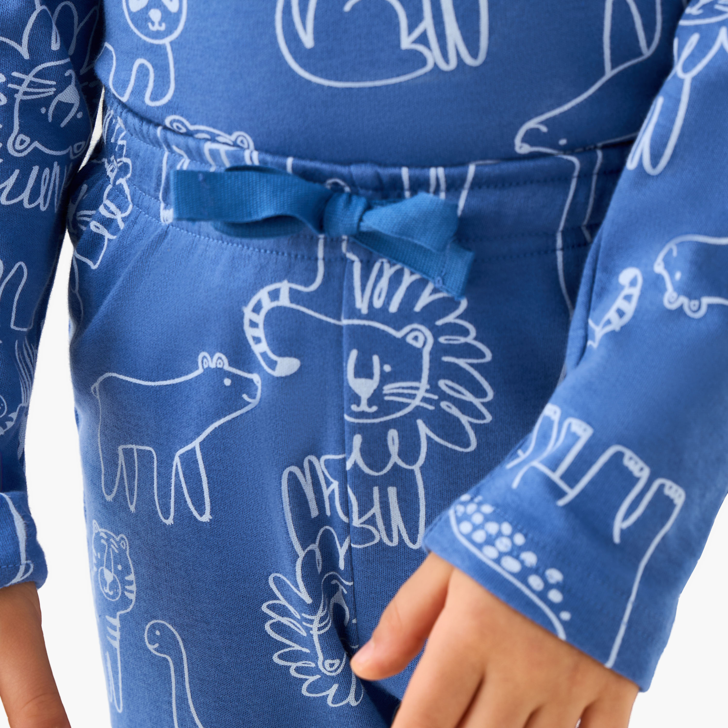 Juniors Cotton Crew Neck Long Sleeves Pyjama Set with Game Print-boys-clothing-nightwear-image-6