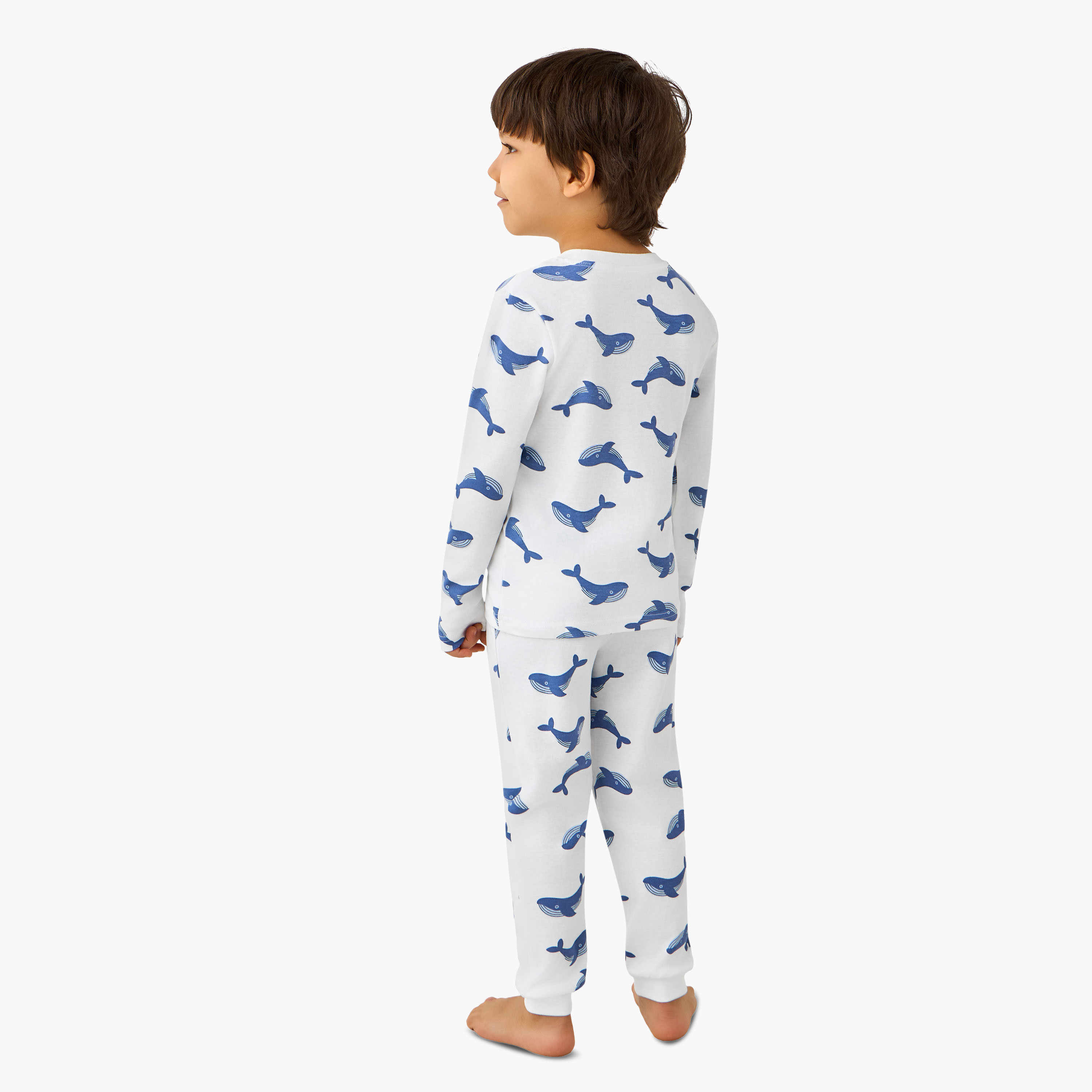 طقم بيجاما قطن بياقة ضيقة وأكمام طويلة وطبعات من جونيورز-boys-clothing-nightwear-image-3