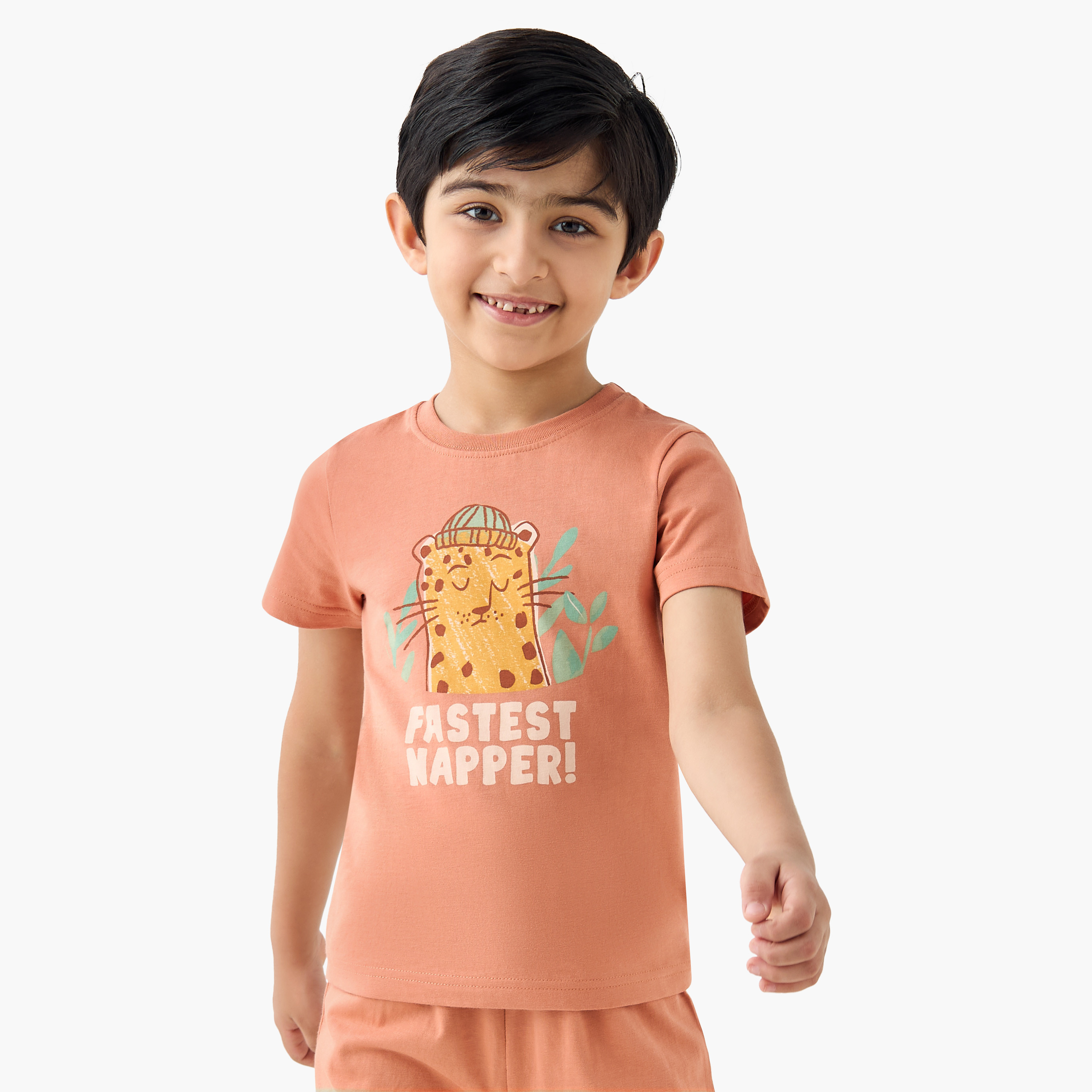 Juniors Printed T-shirt and Shorts Set-boys-clothing-nightwear-image-2